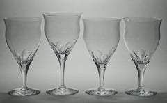 Seneca Glass Set of 4 Cut Crystal Lafayette Water Goblets, 1950s-1960s