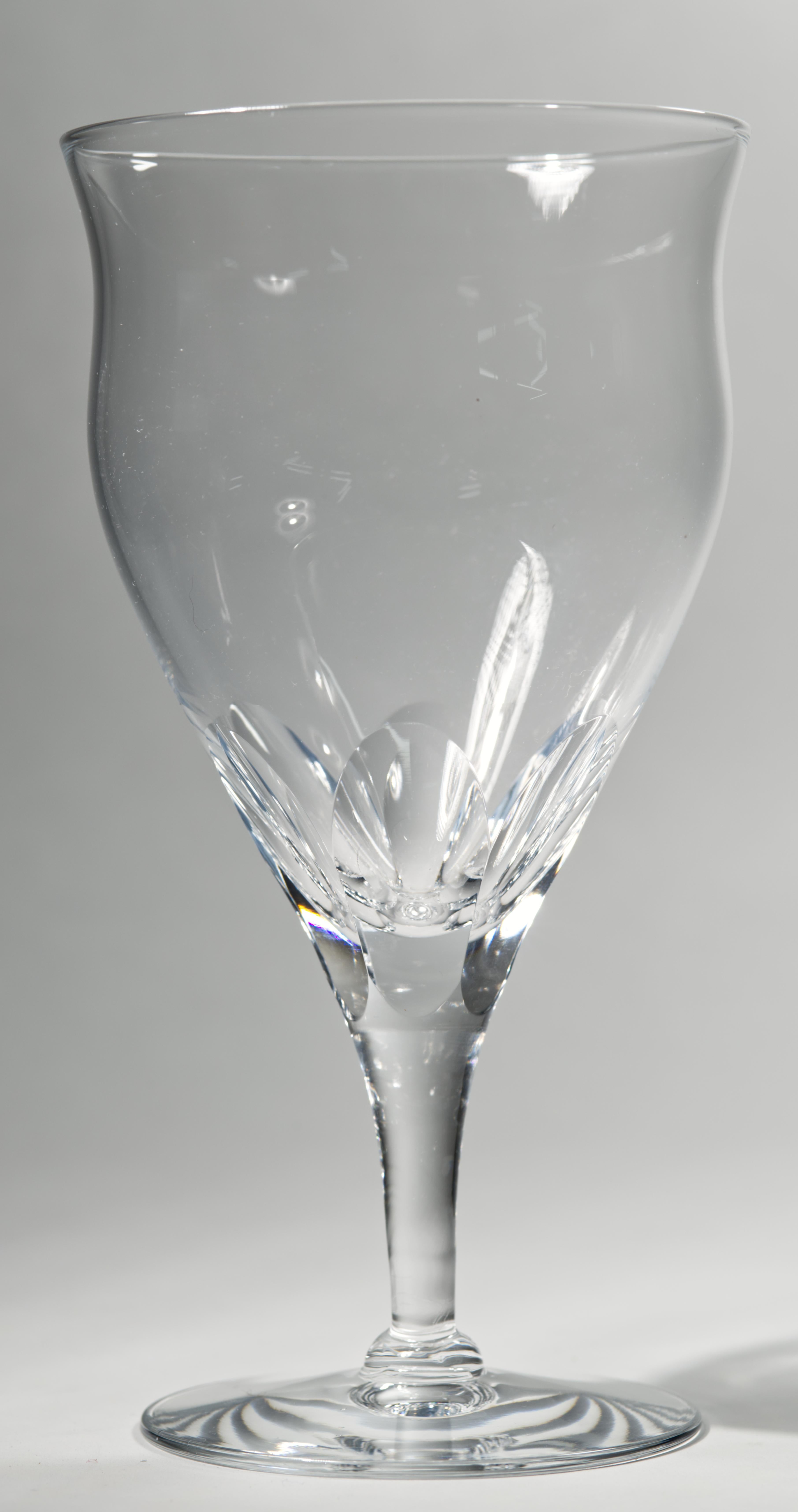 Mid-Century Modern Seneca Glass Set of 4 Cut Crystal Lafayette Water Goblets, 1950s-1960s For Sale
