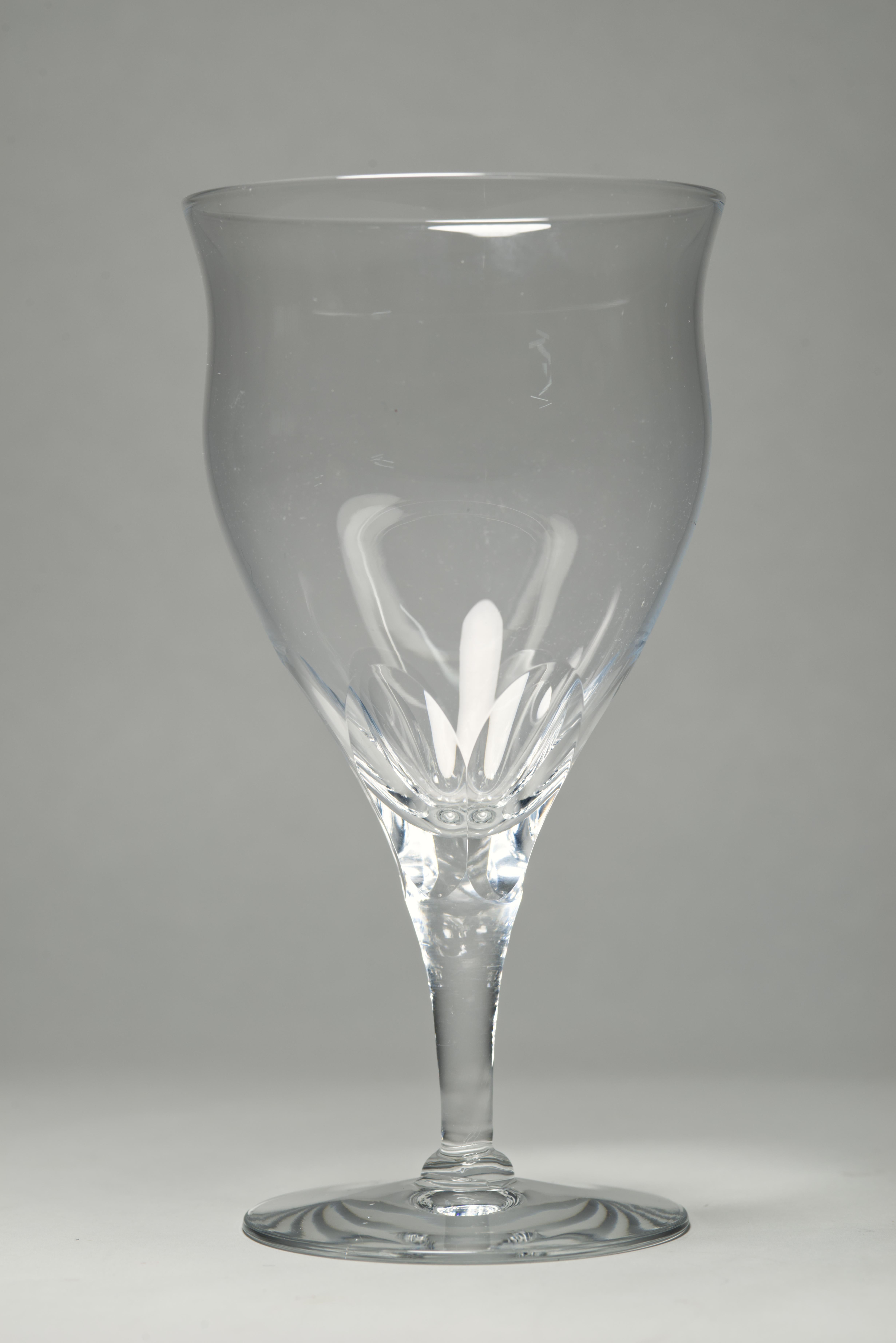 Hand-Crafted Seneca Glass Set of 4 Cut Crystal Lafayette Water Goblets, 1950s-1960s For Sale