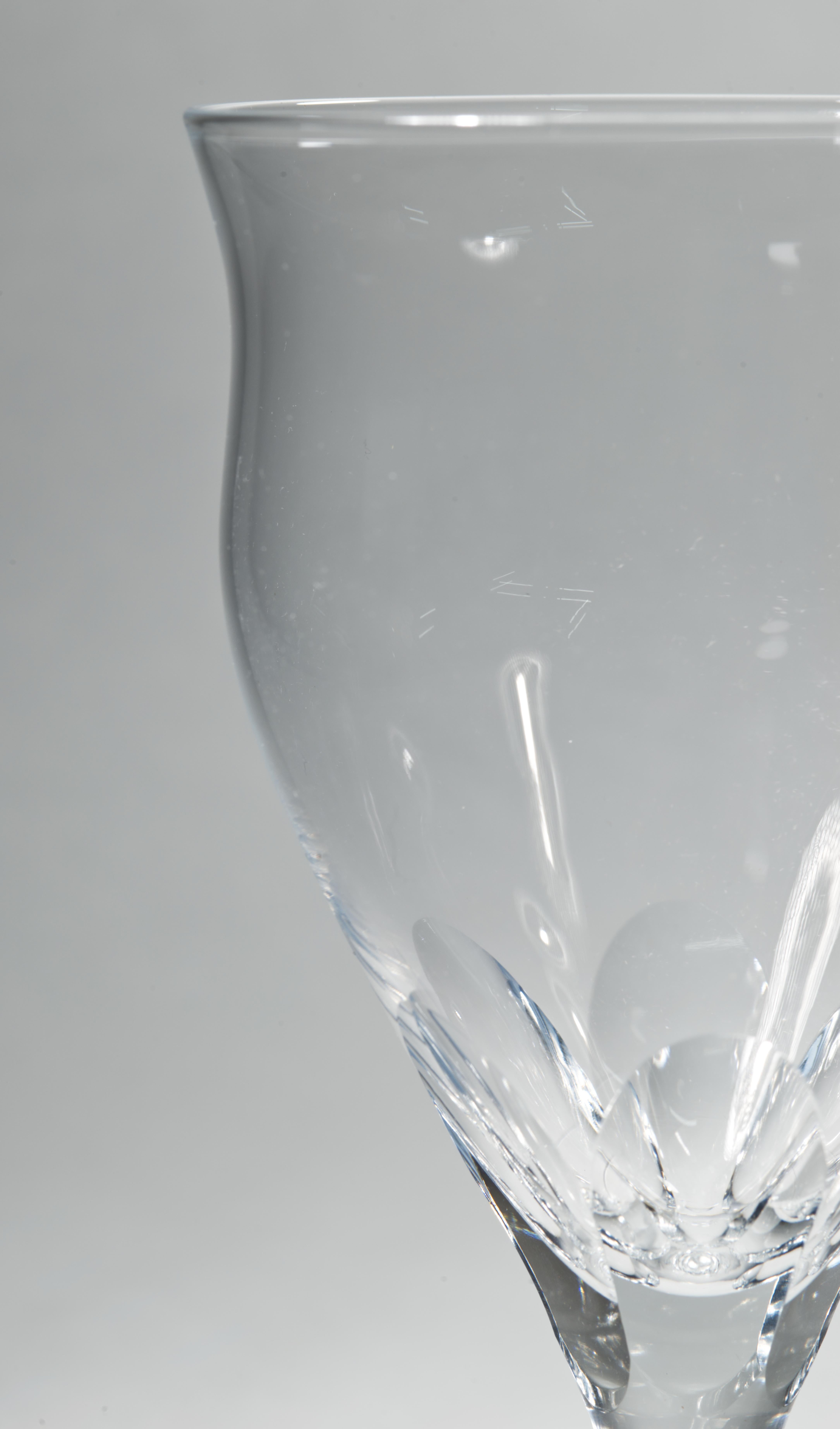 20th Century Seneca Glass Set of 4 Cut Crystal Lafayette Water Goblets, 1950s-1960s For Sale