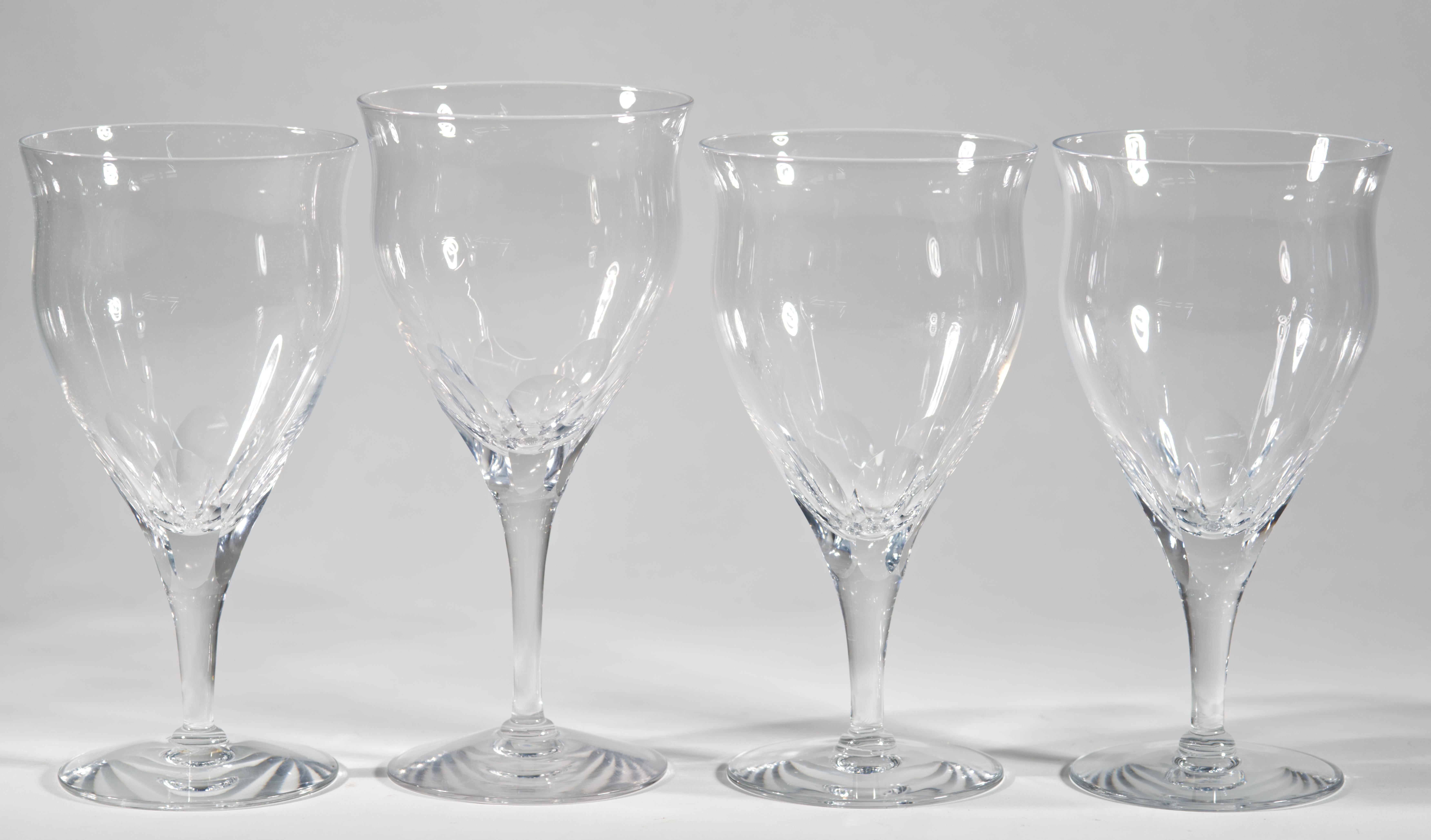 Seneca Glass Set of 4 Cut Crystal Lafayette Water Goblets, 1950s-1960s For Sale 1