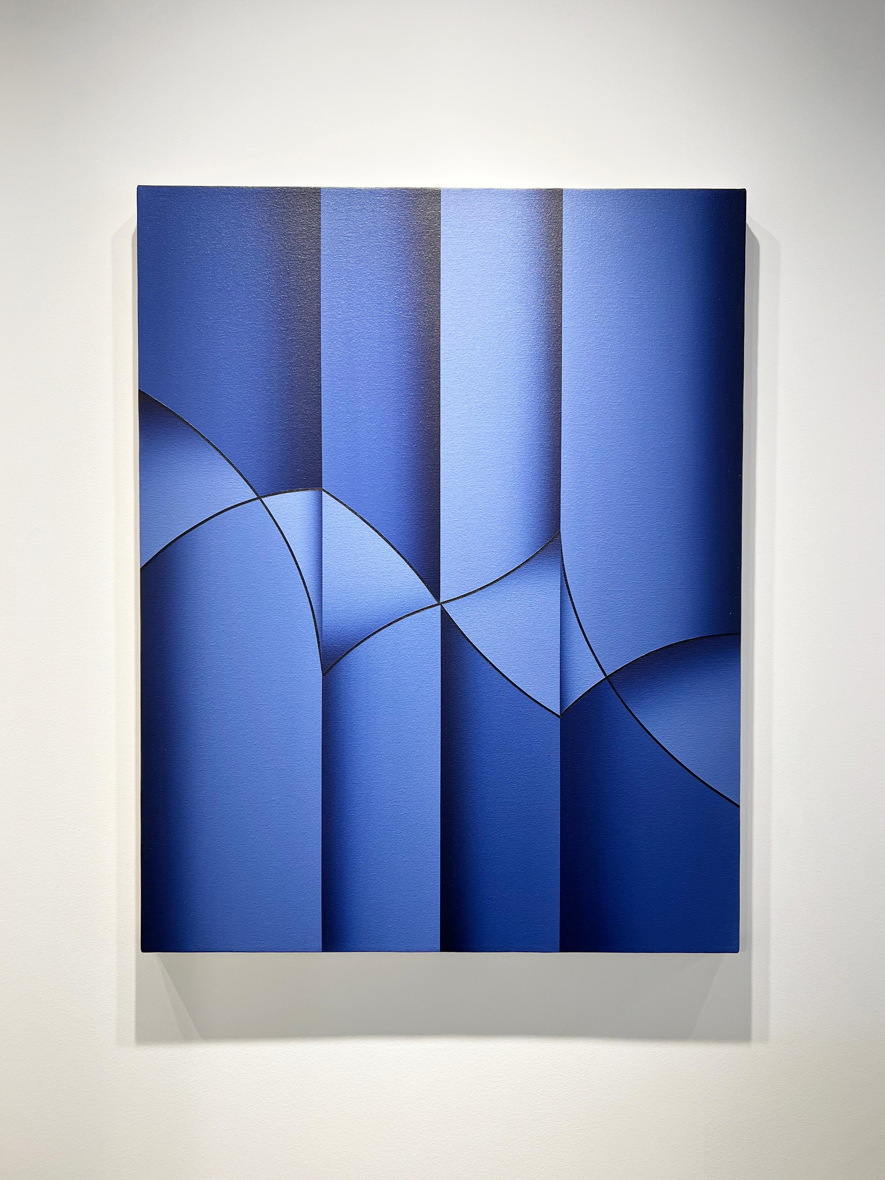 Rivelatori blu - Acrilico su tela Minimalismo geometrico, 2022 - Painting di Senem Oezdogan