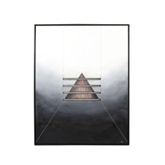 Mid-Century Modernist ‘Untitled’ Mixed Media Oil On Canvas 
Lead Intaglio