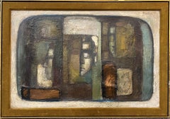 Mixed Media Cubist Abstract with Faces