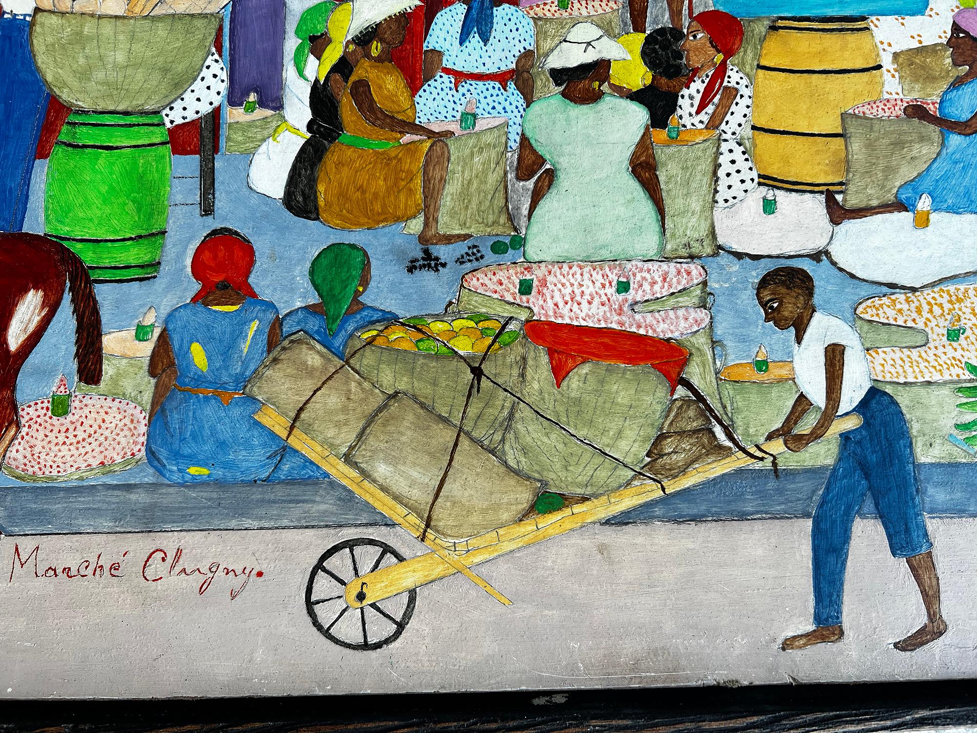 Marché Cluny  - Market at Cap-Haitien  - Haitian Street Art  For Sale 1