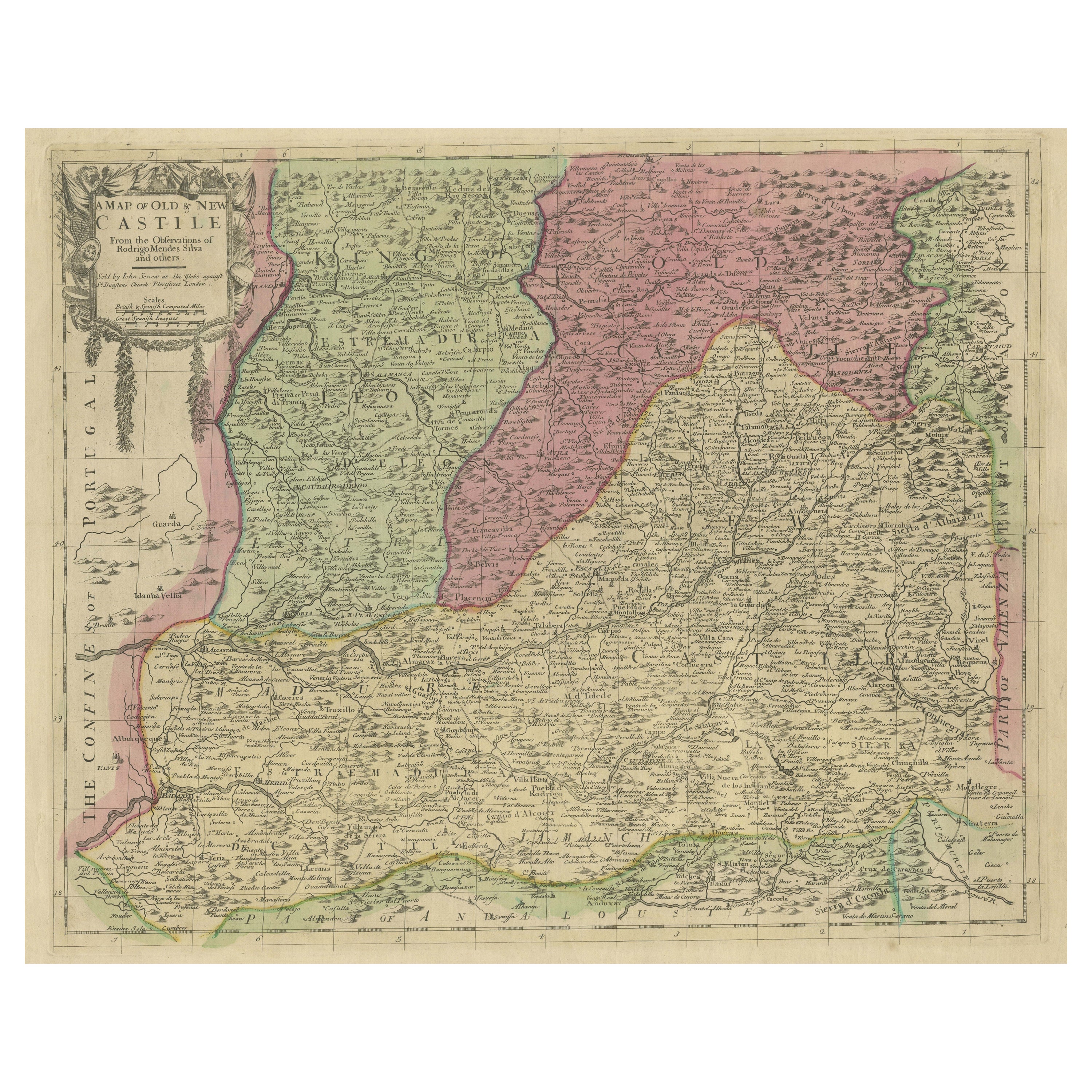 Mapa Senex de Castilla, León y La Mancha en El corazón de España, 1714 en venta