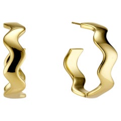 Senia - Anneaux ondulés plaqués or