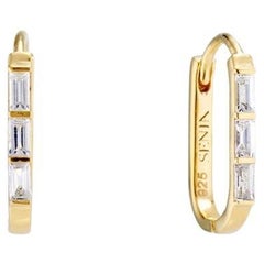 Senia Yellow Vermeil and White Topaz Baguette Links