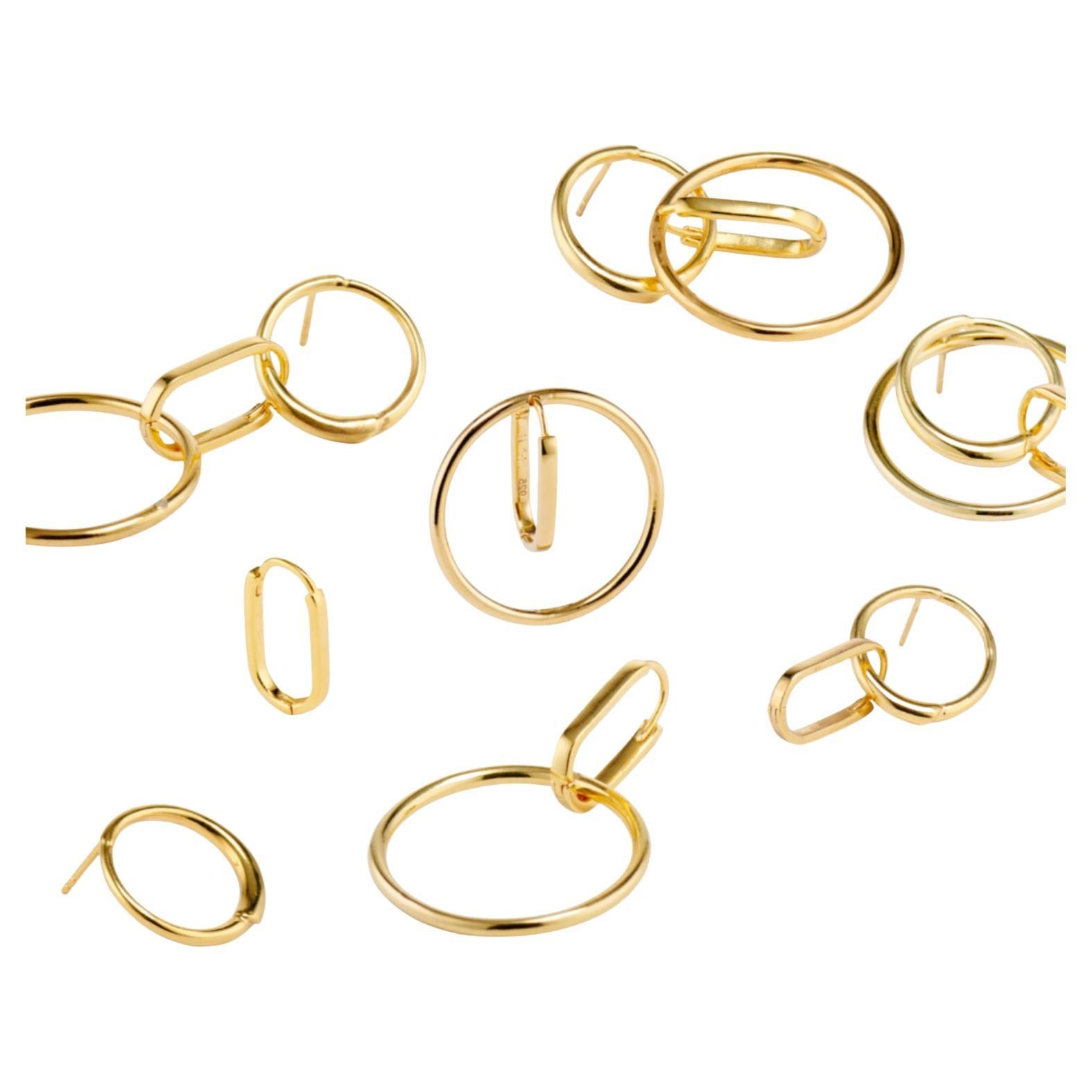 Senia Yellow Vermeil Modular Infinity Earrings For Sale