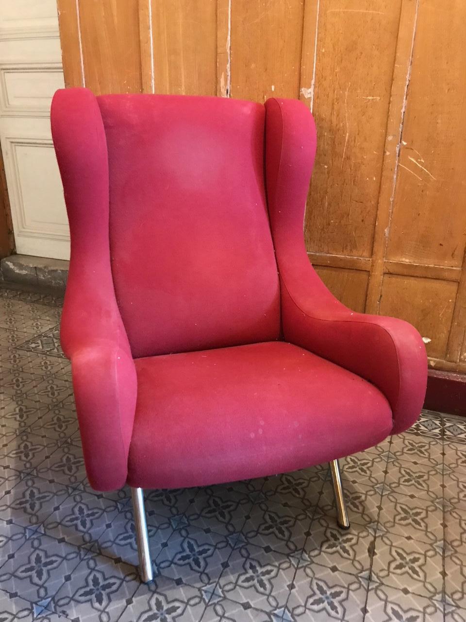 Senior armchair by Marco Zanuso for Arflex, ready to be reupholstered.