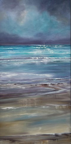 Reflections on the Shore - Contemporary Seascape Painting by Senja Brendon