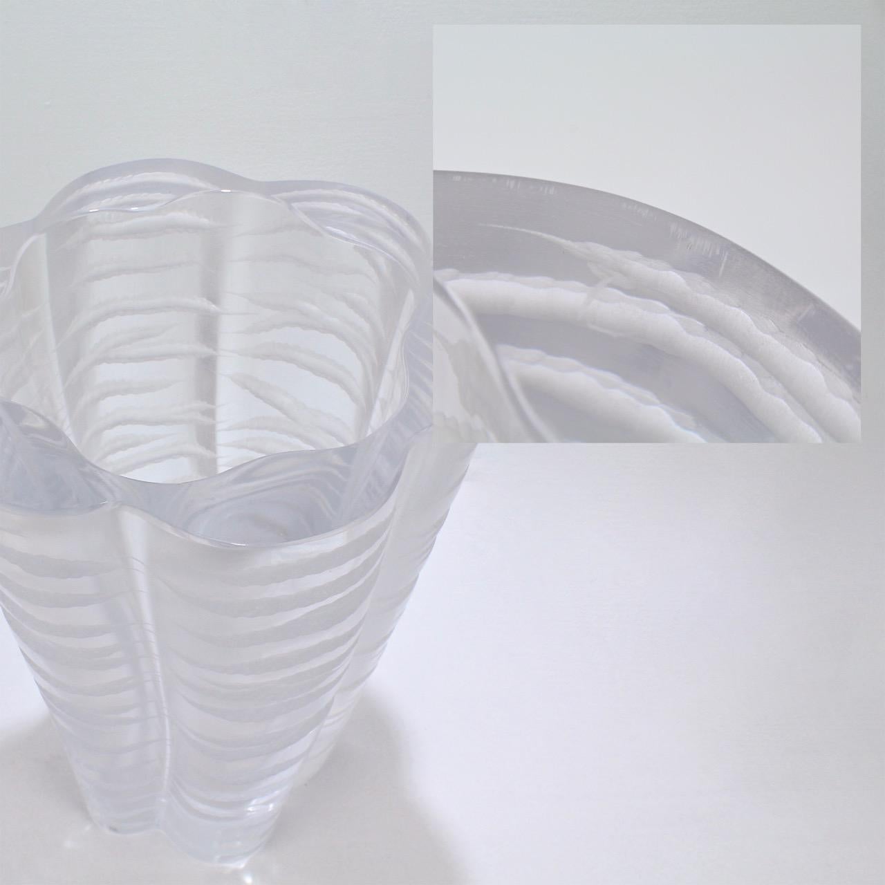 Senlis, a Mid-Century Modern French Art Glass Vase by Marc Lalique for Lalique 8