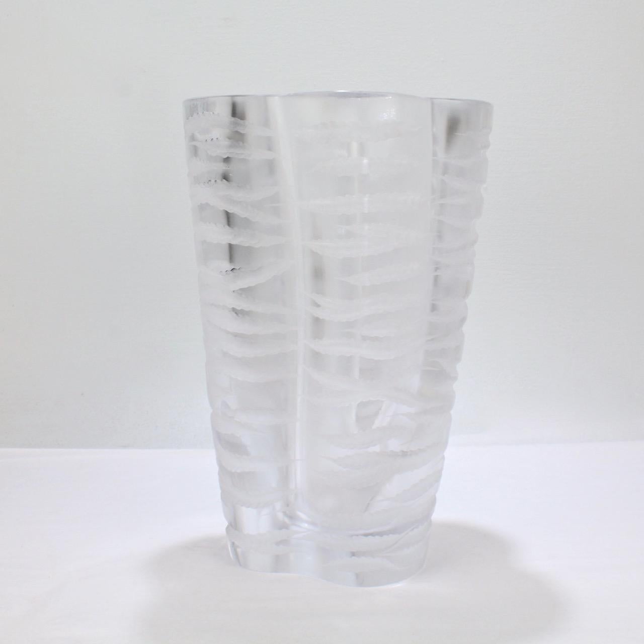 20th Century Senlis, a Mid-Century Modern French Art Glass Vase by Marc Lalique for Lalique