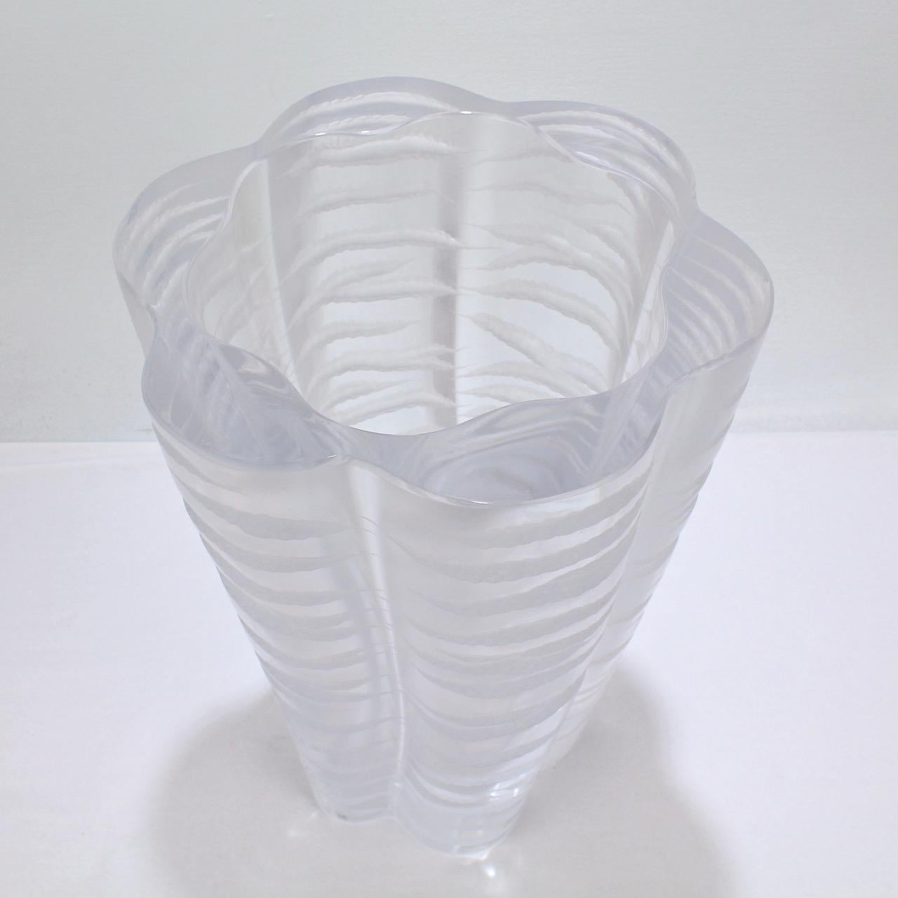 Senlis, a Mid-Century Modern French Art Glass Vase by Marc Lalique for Lalique 1