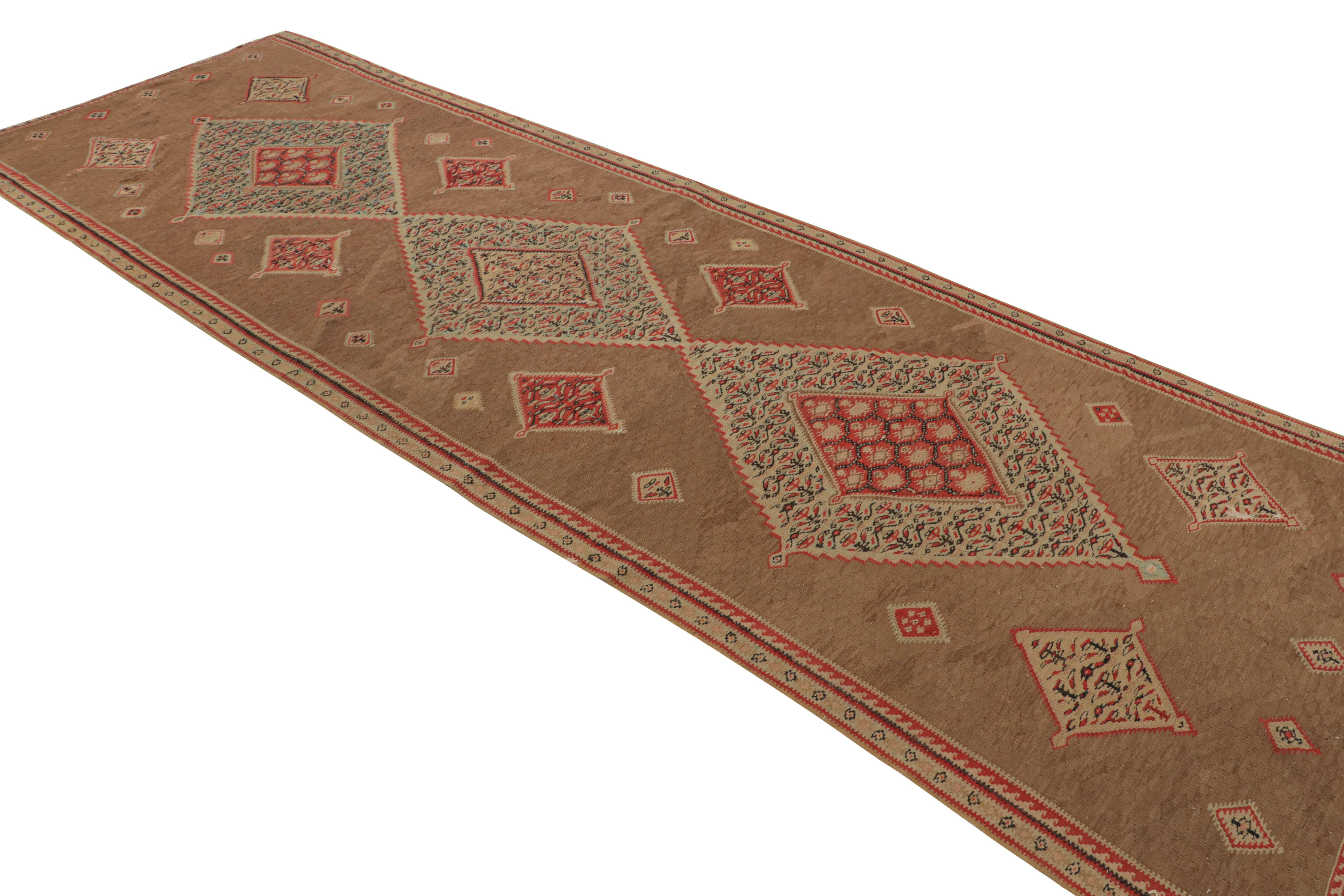 Senneh Beige and Red Wool Persian Kilim Rug by Rug & Kilim In Good Condition For Sale In Long Island City, NY
