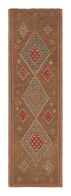 Alfombra kilim persa de lana beige y roja Senneh by Rug & Kilim