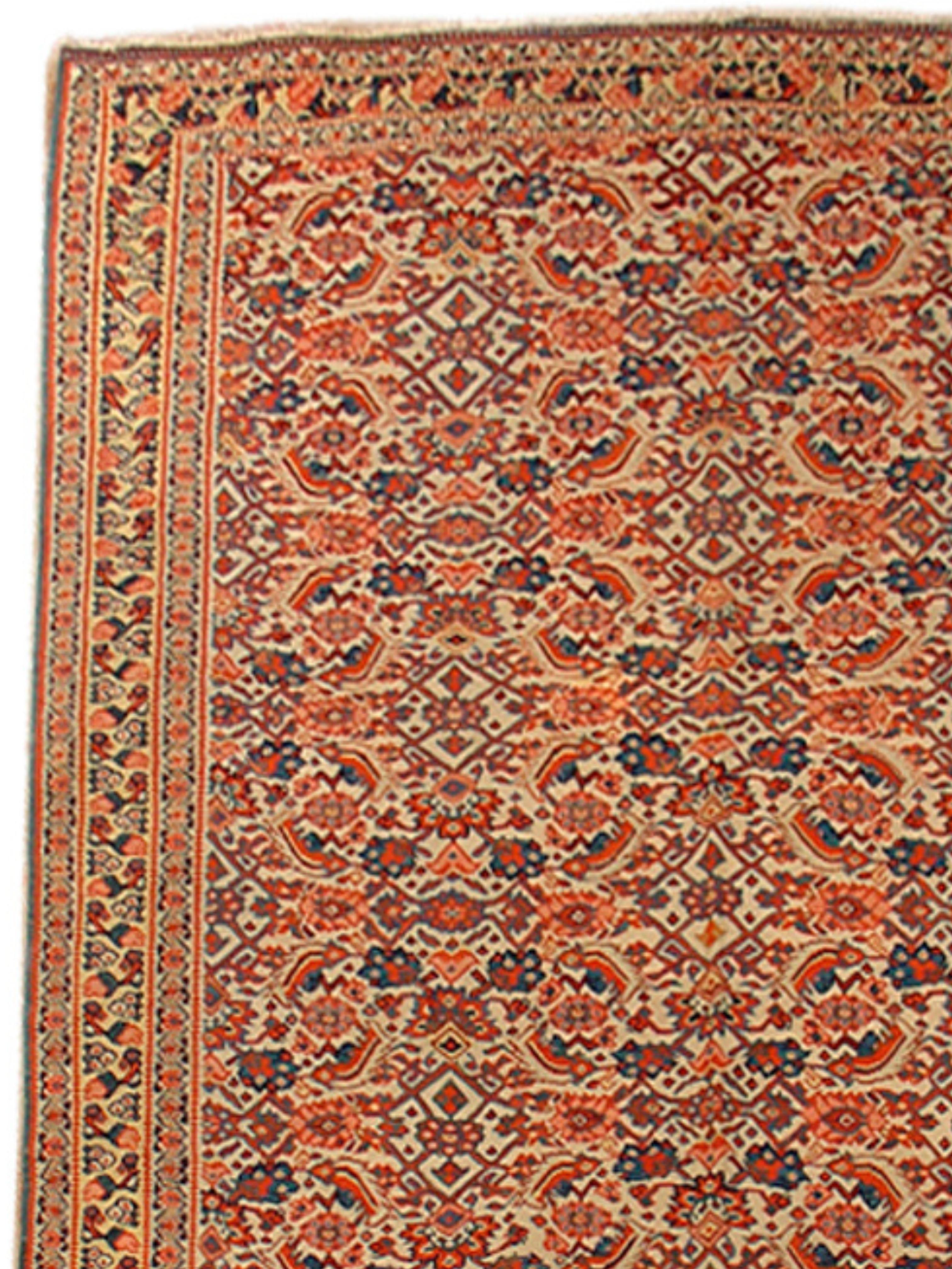 Annodato a mano Kilim di Senneh, XIX secolo in vendita