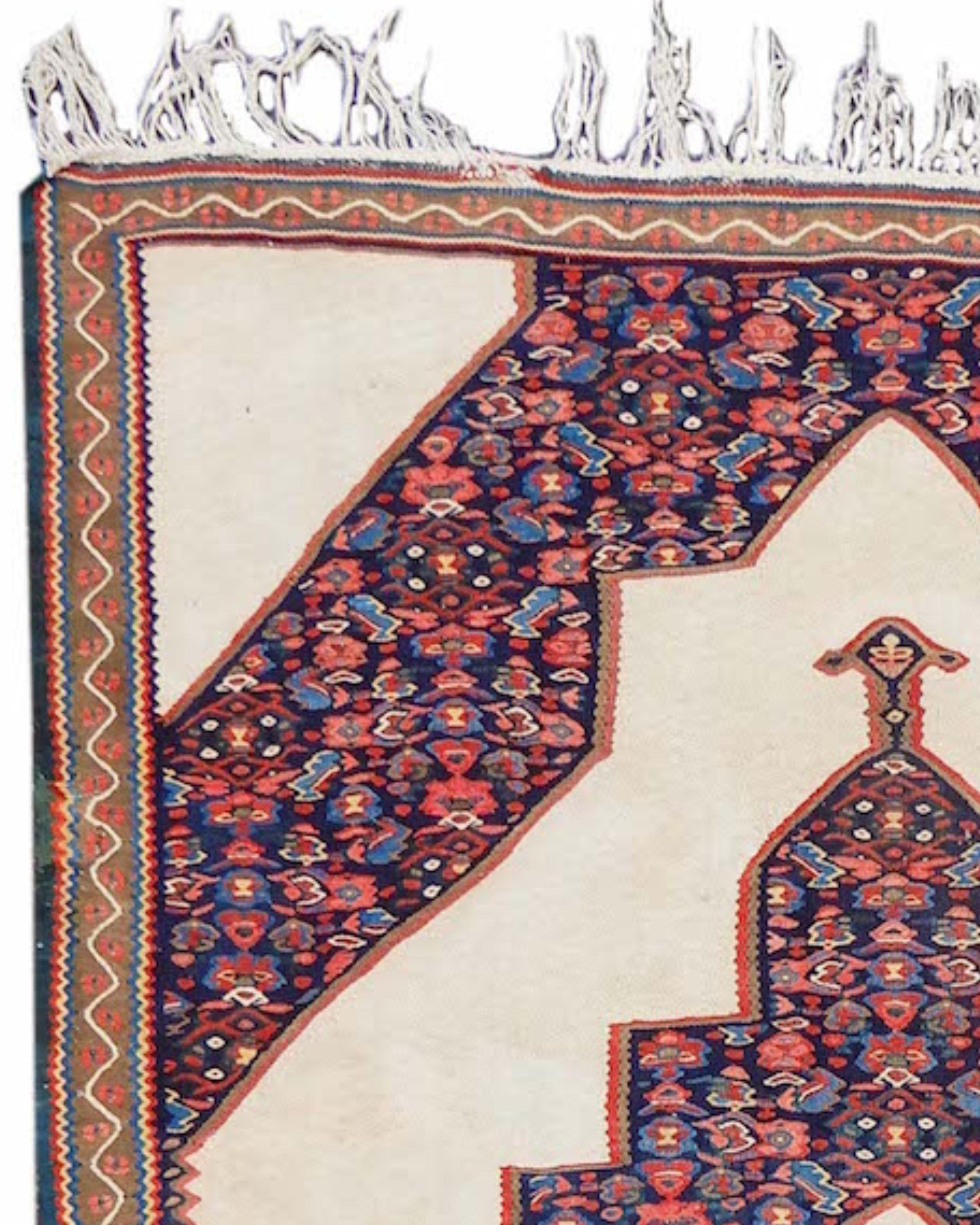 Persian Senneh Kilim Rug, c. 1900 For Sale