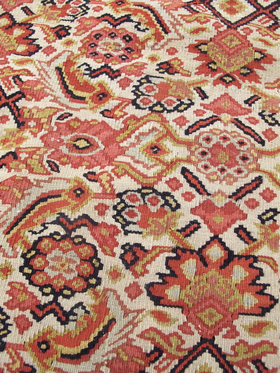 Antique Persian Senneh Kilim Rug, Late 19th Century In Excellent Condition For Sale In San Francisco, CA