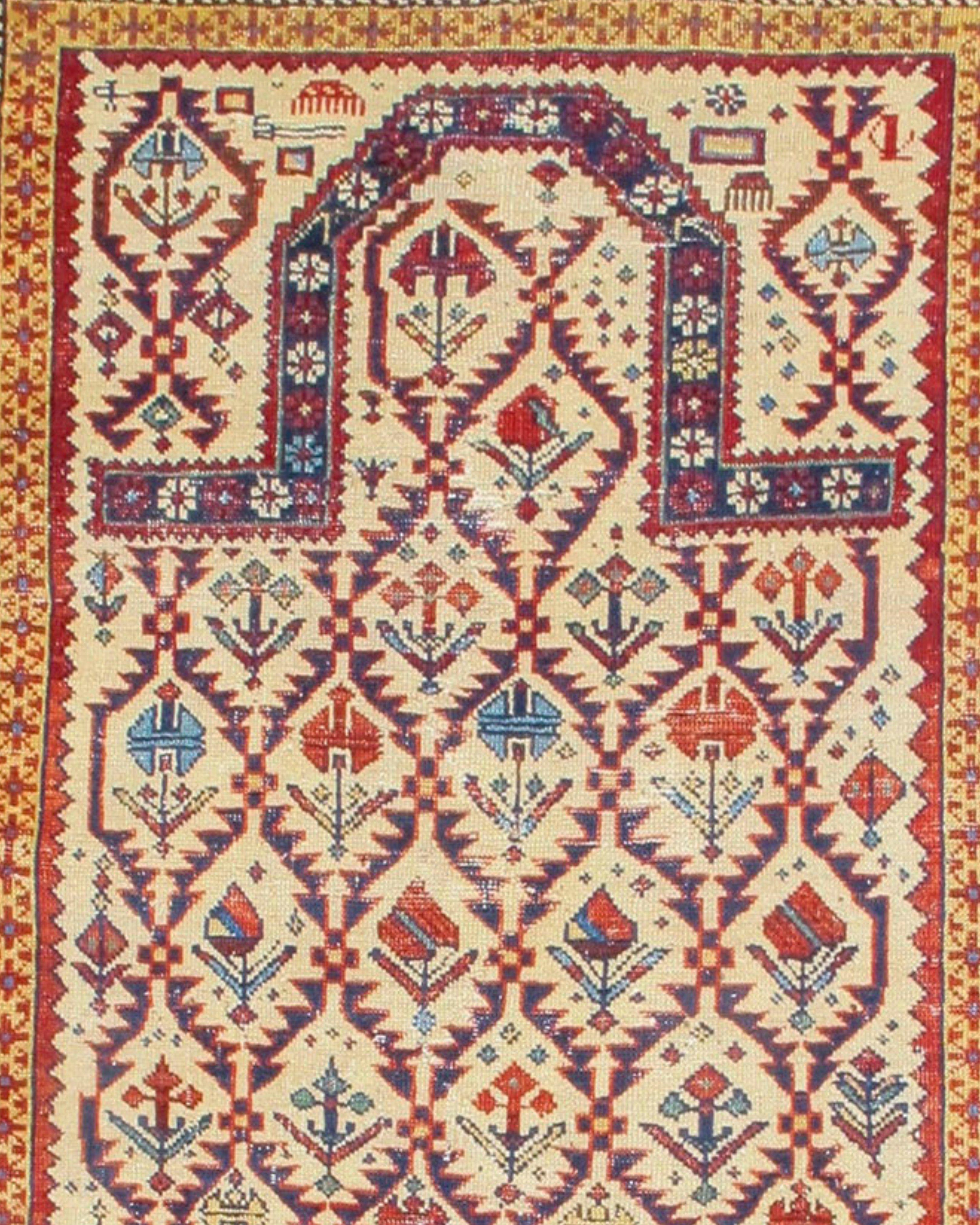 Wool Antique Persian Senneh Kilim Rug, Late 19th Century For Sale