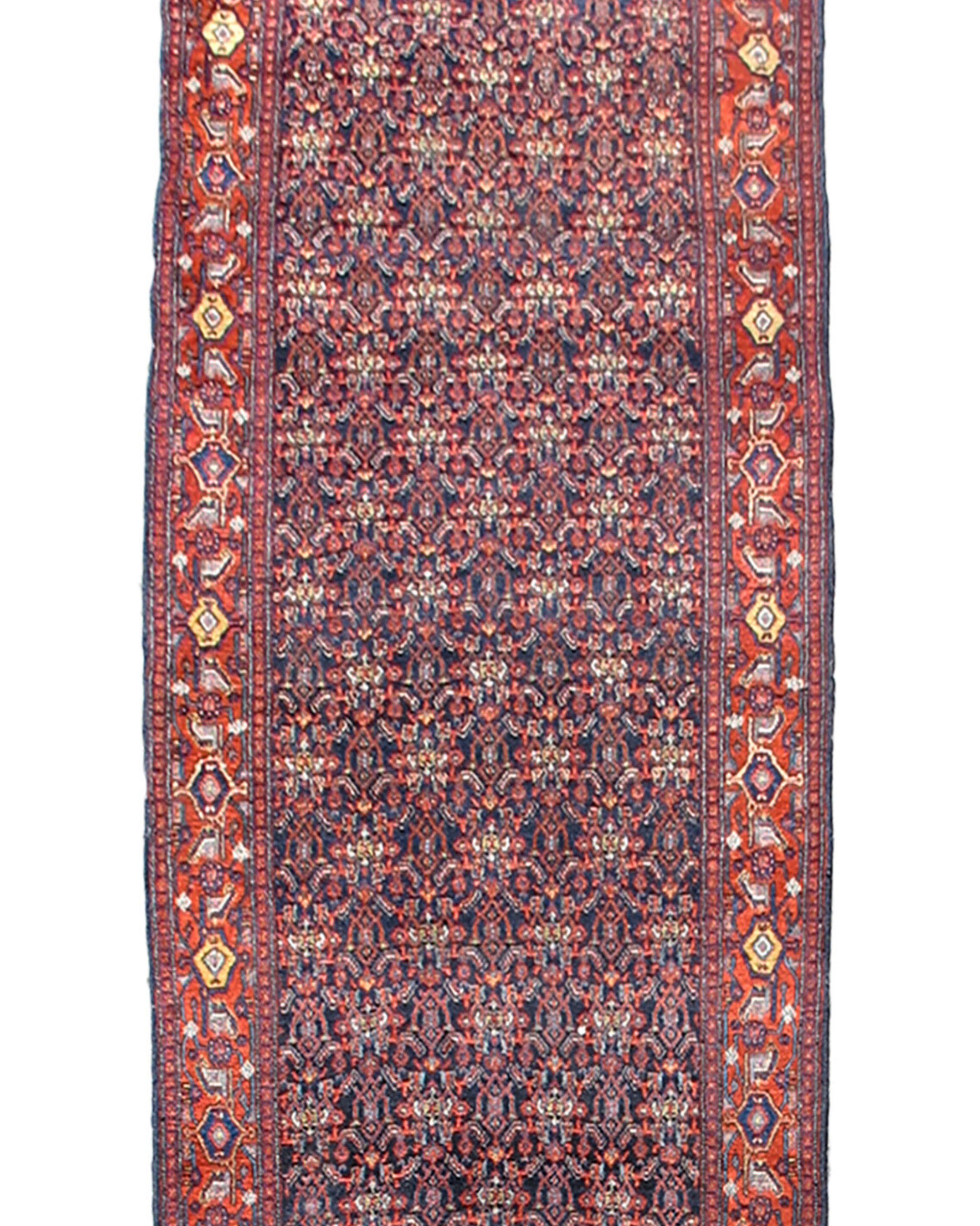 Persiano Tappeto Senneh Long Runner, inizio XX secolo in vendita