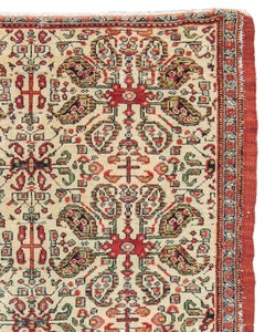 Senneh Mat Rug with Multi Cord Selvedge, 19th Century