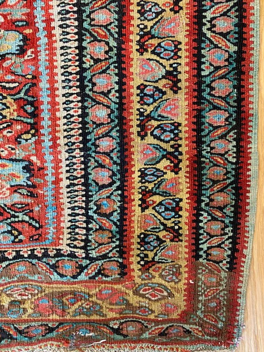 Hand-Woven Senneh prayer Kilim For Sale