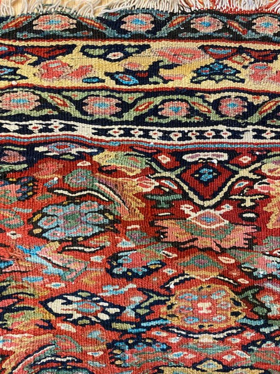 19th Century Senneh prayer Kilim For Sale