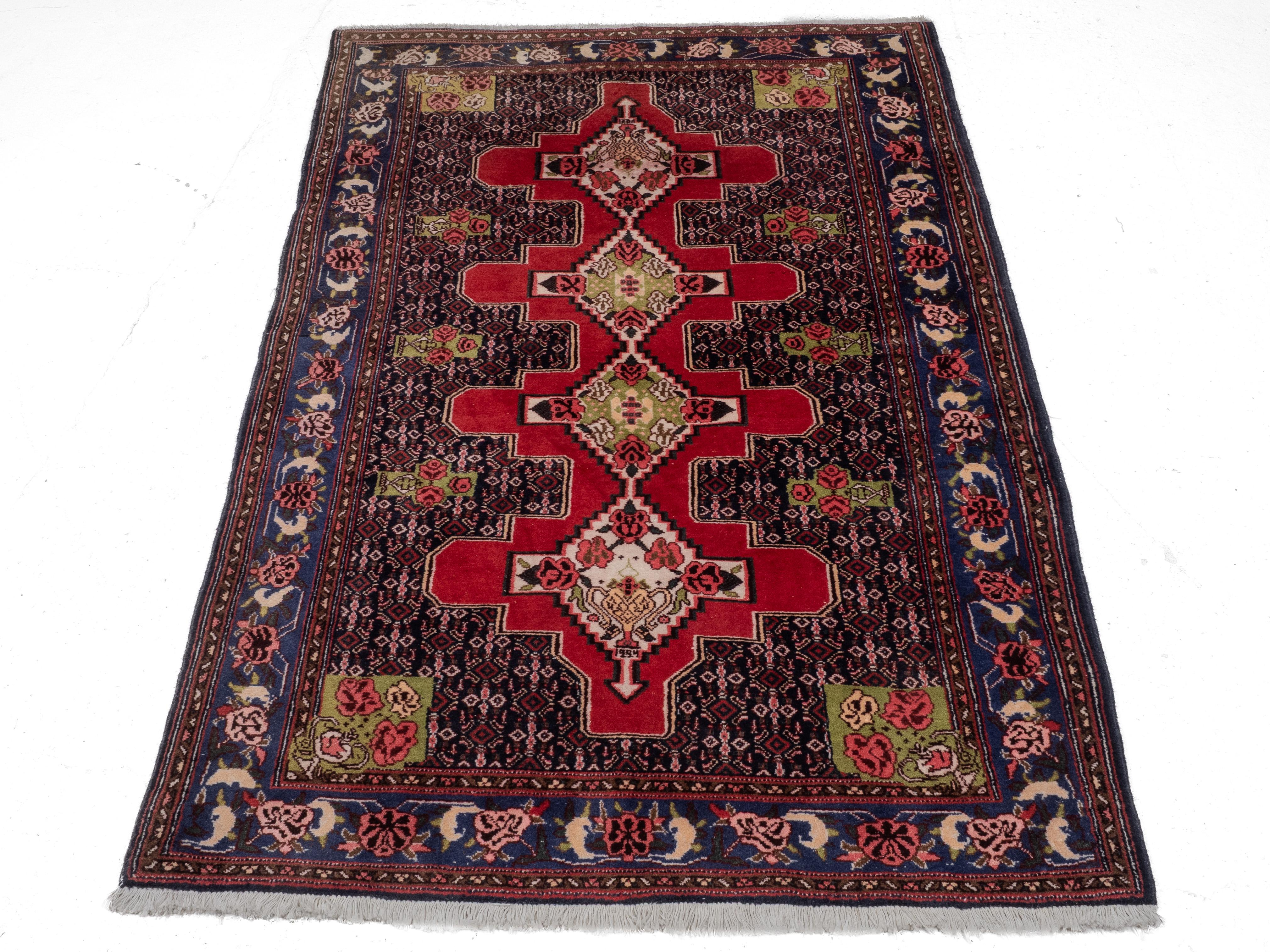 Tappeto persiano occidentale, curdo, Senneh, circa 6' x 4'1