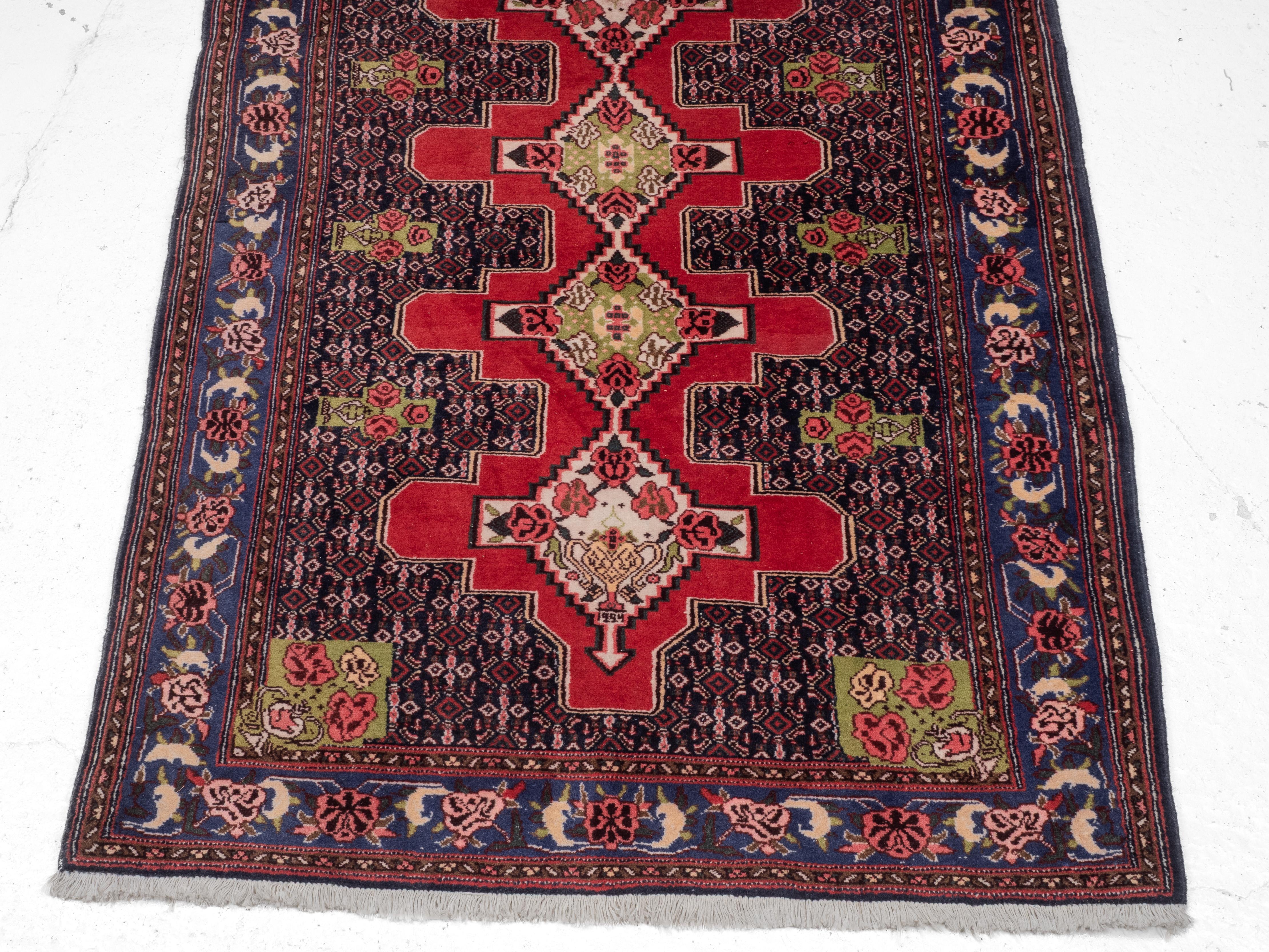 Persiano Tappeto Senneh West Persian Kurdish Late c.20th 6' x 4'1