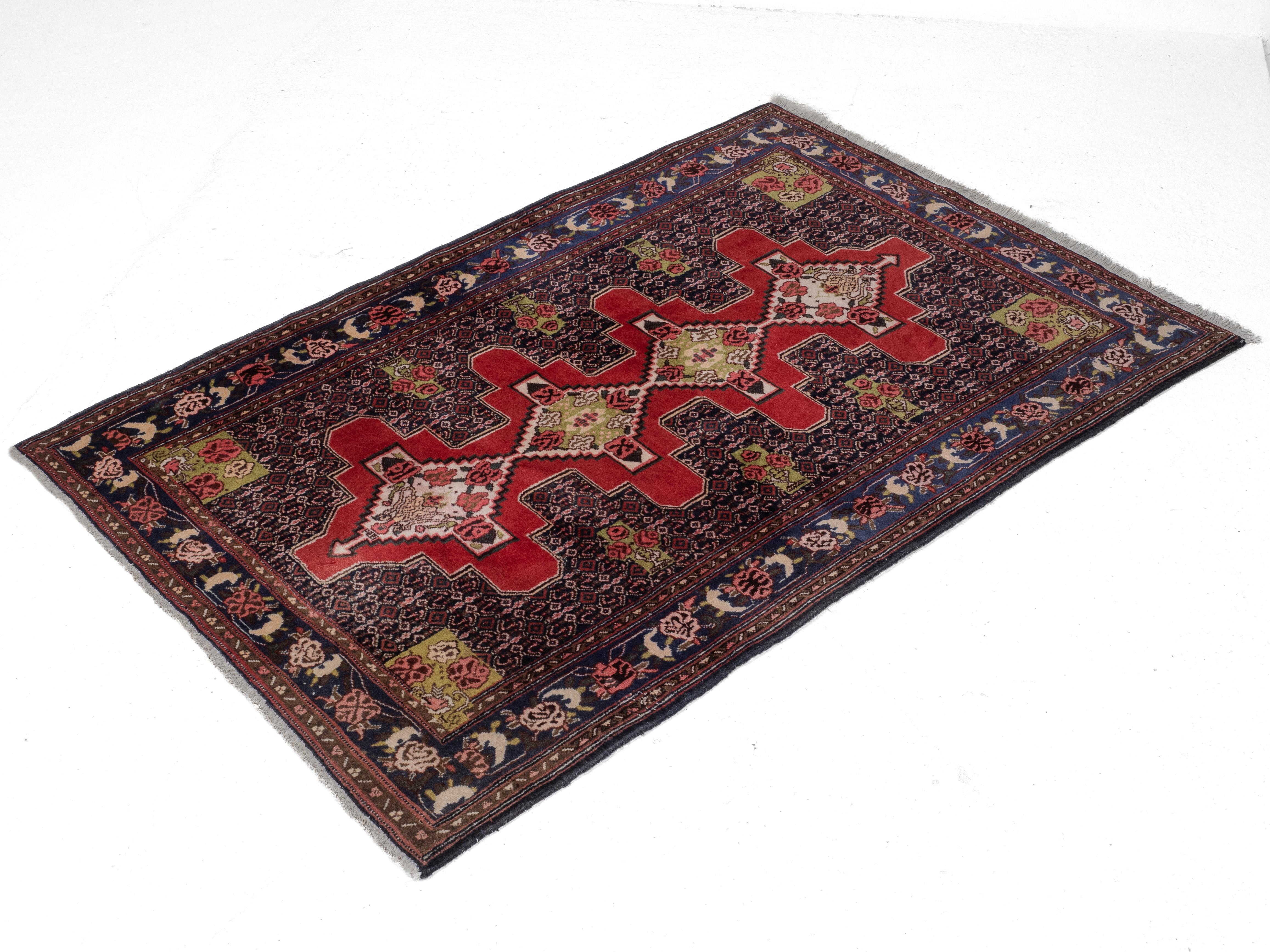 XX secolo Tappeto Senneh West Persian Kurdish Late c.20th 6' x 4'1