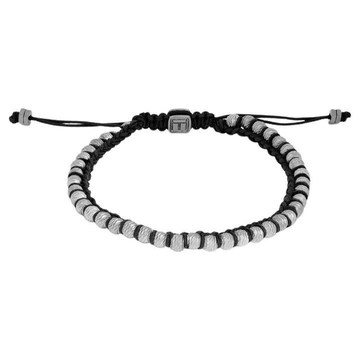 Sennit Classico Bracelet in Macrame with Rhodium-Plated Sterling Silver, Size S For Sale