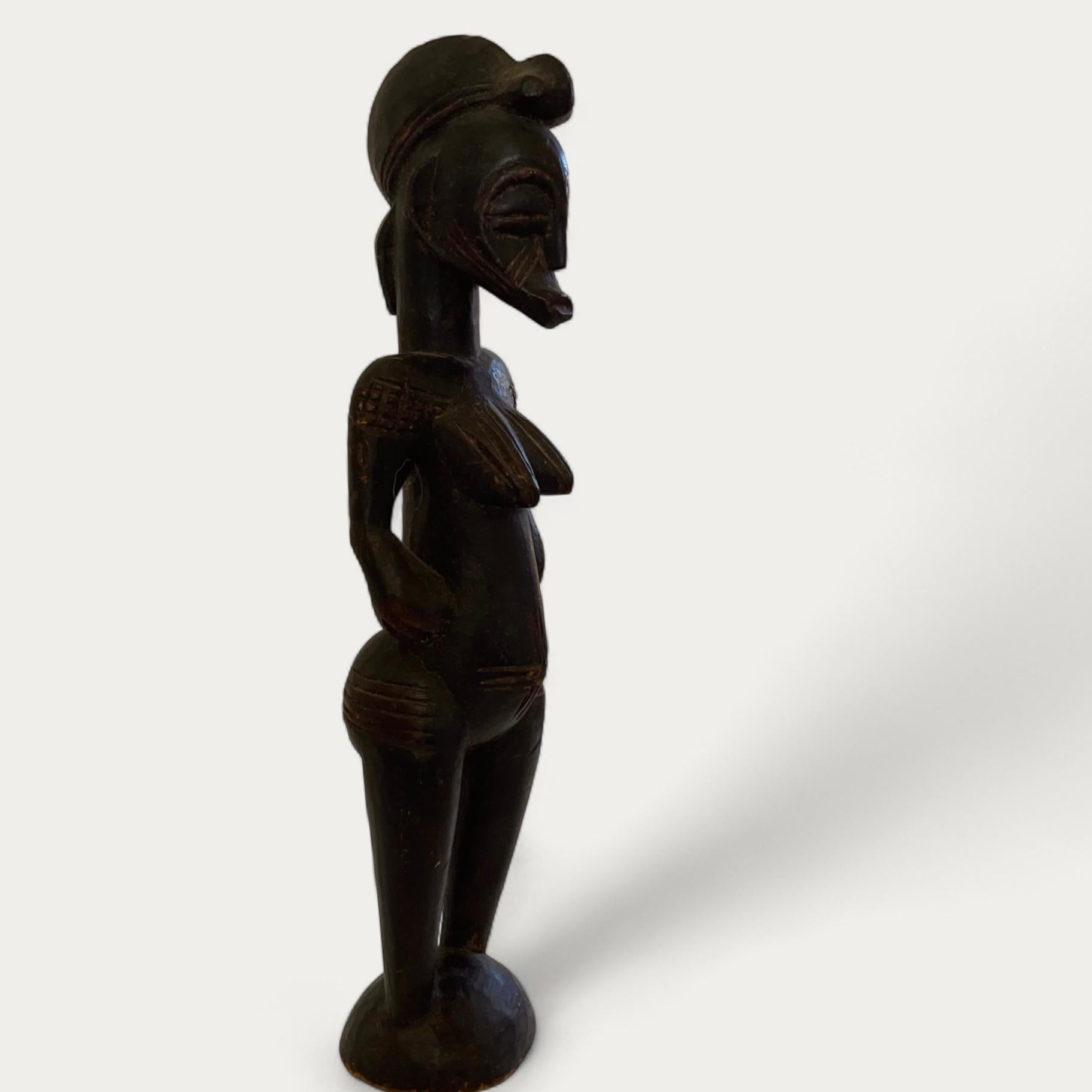 XX secolo Senoufo Female Statue 