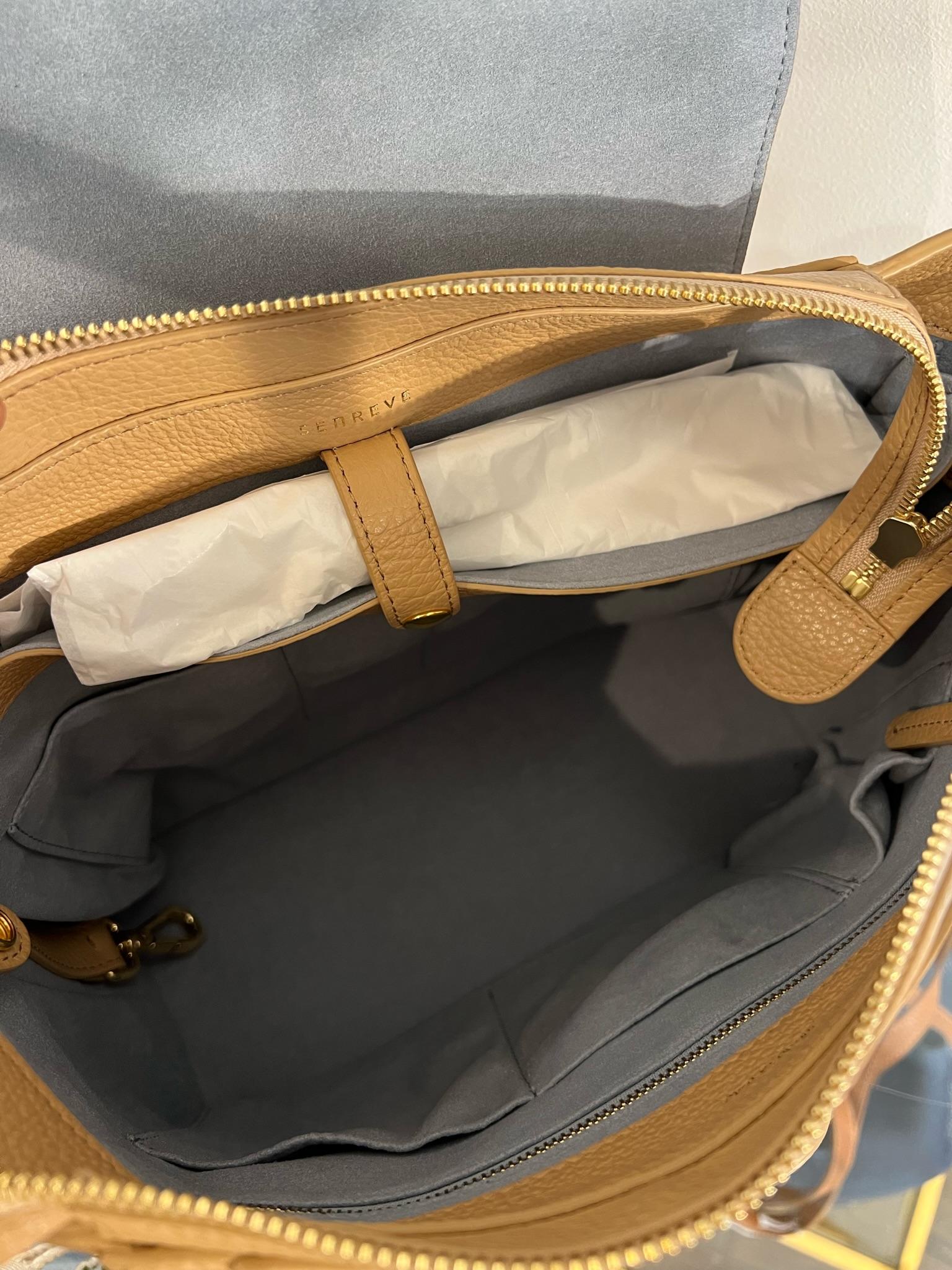 Senreve Beige Satchel Leather Backpack In New Condition In Bridgehampton, NY