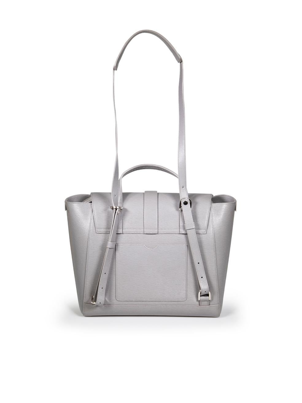 Gray Senreve Grey Leather Maestra Convertible Backpack For Sale