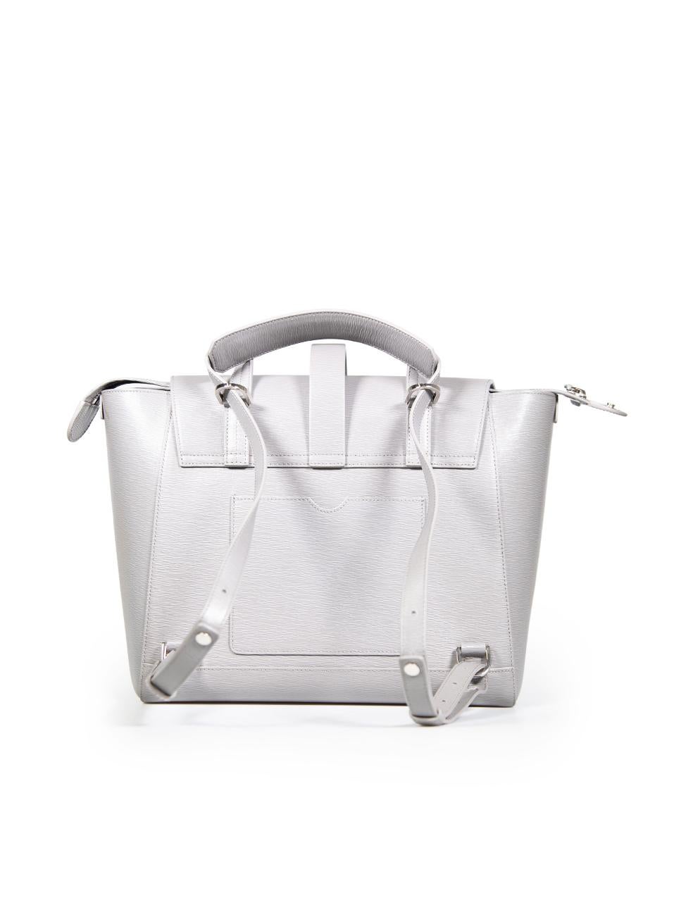 Senreve Grey Leather Maestra Convertible Backpack In Good Condition For Sale In London, GB
