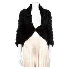 Sensation Folie Black Rabbit Fur Jacket Size M