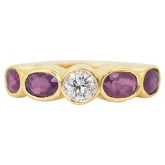 Sensationaler Ring aus 18 Karat Gelbgold Mode Diamant & Rubin mit 1,63 Karat - IGI-zertifiziert 
