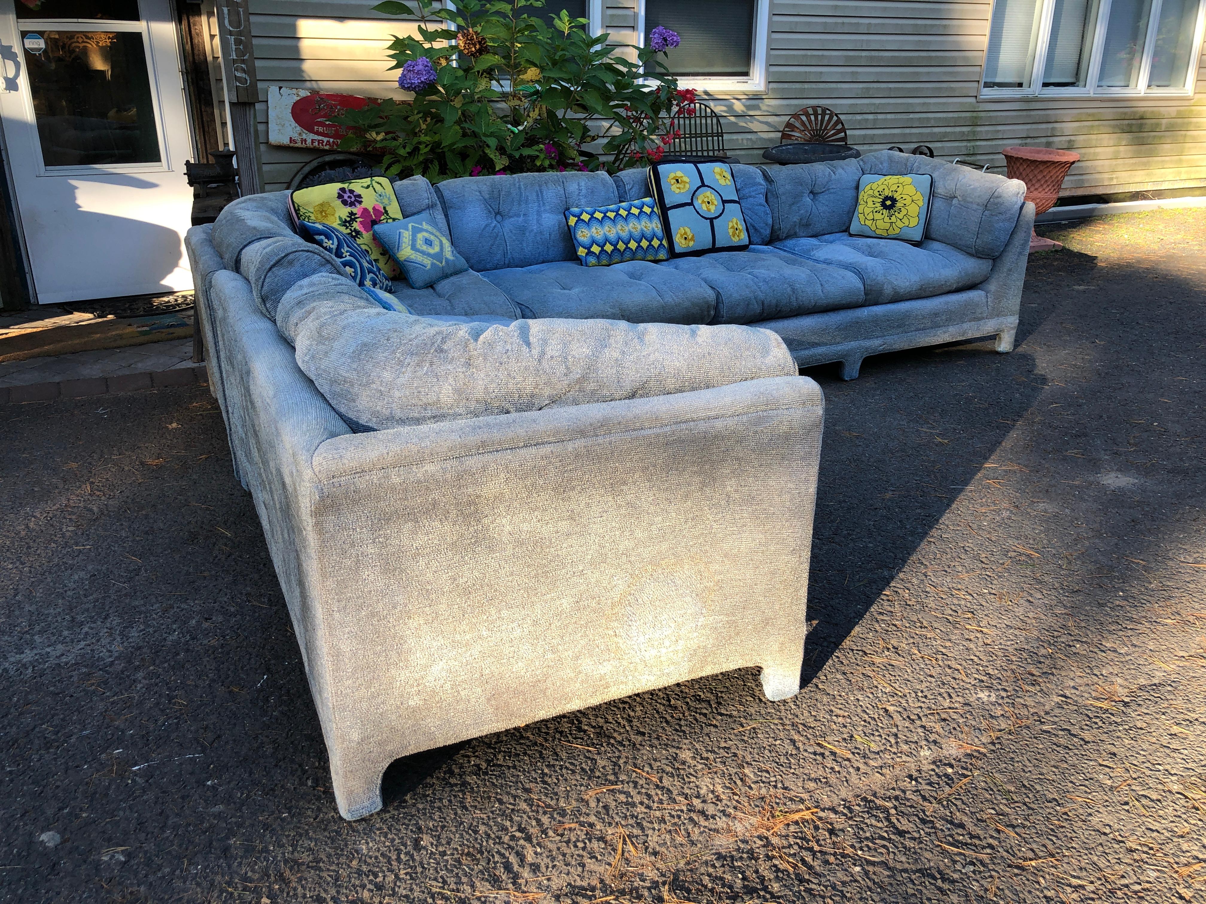 Sensational 3 Piece Milo Baughman style Sectional Sofa Century Furniture Co. For Sale 11