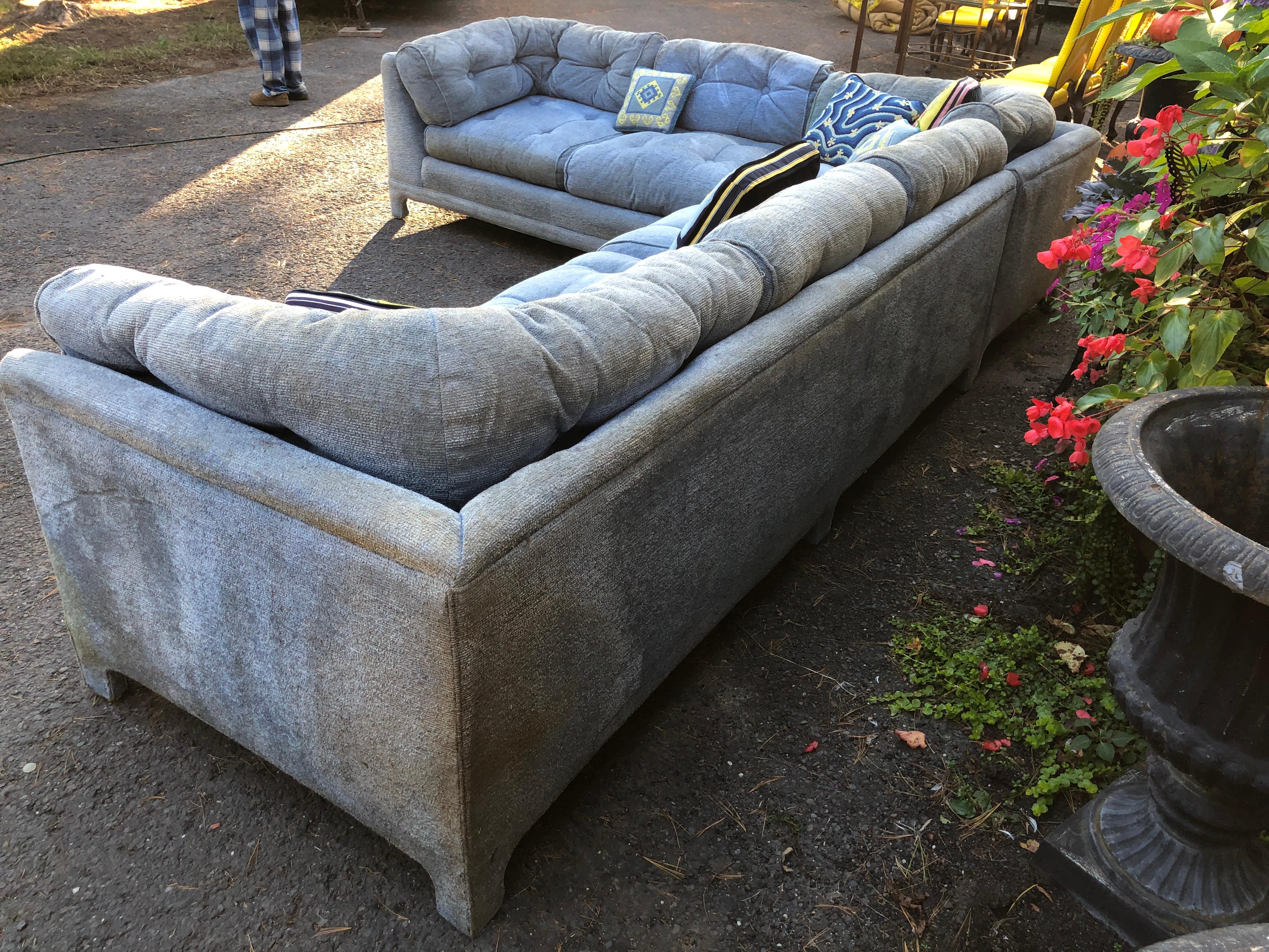 Sensational 3 Piece Milo Baughman style Sectional Sofa Century Furniture Co. For Sale 2