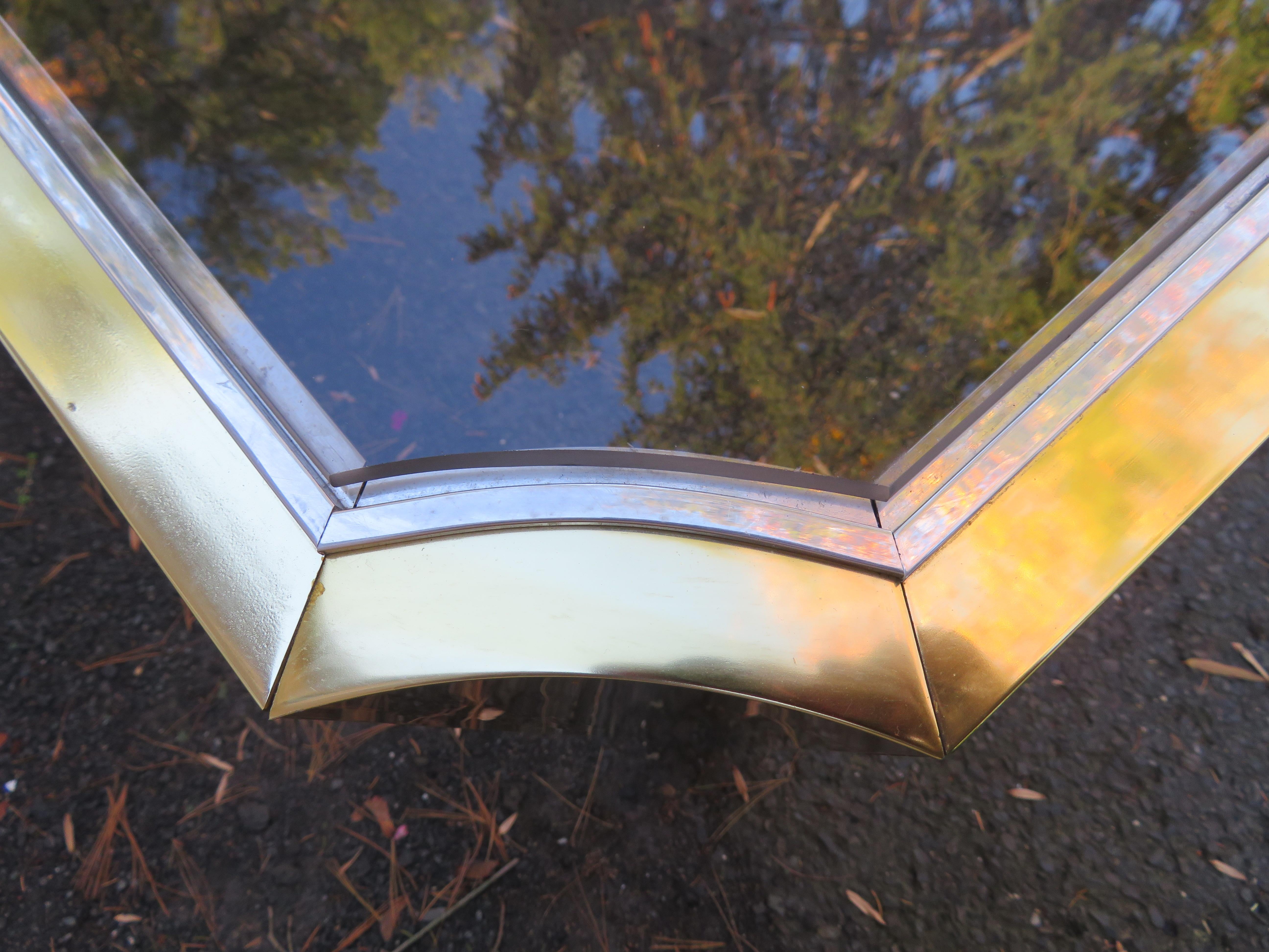 Sensational Brass Aluminum Console Sofa Table Mid-Century Modern For Sale 1