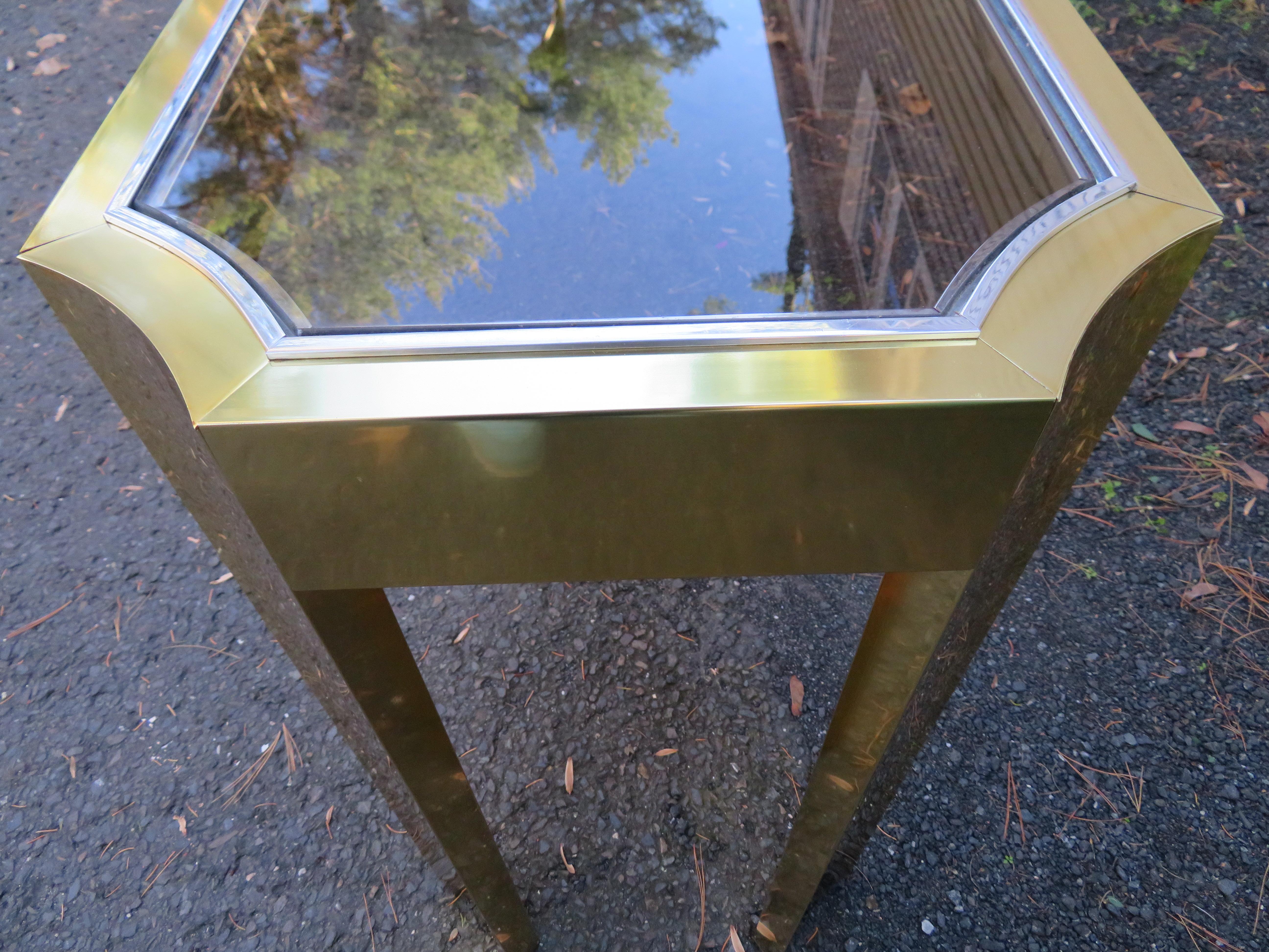 Sensational Brass Aluminum Console Sofa Table Mid-Century Modern For Sale 3