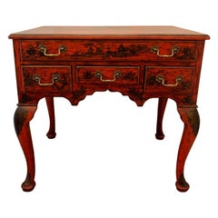 Sensational Chinoiserie Tomato Red Console with Drawers