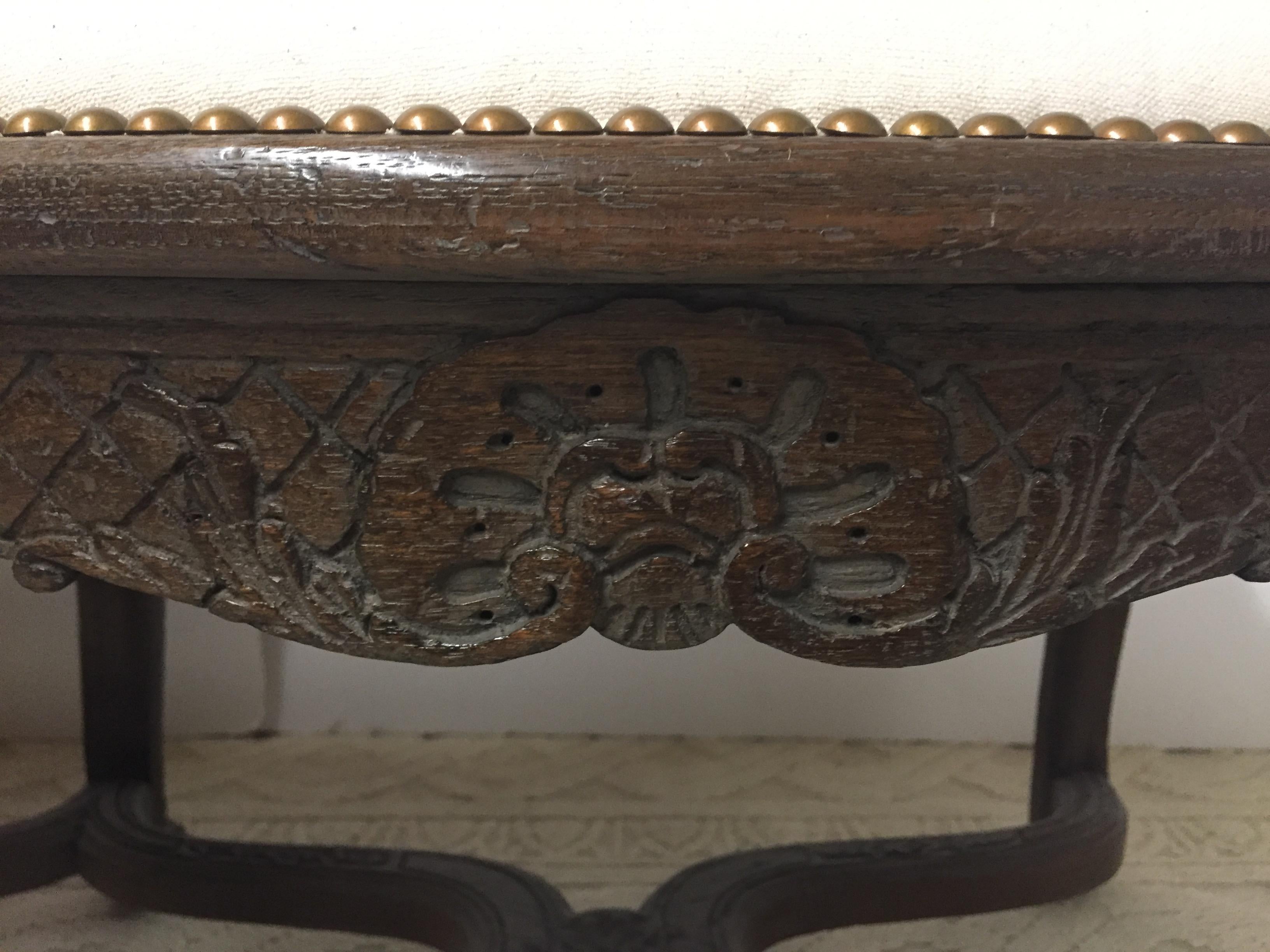 Sensational Curvy Irregular Shaped French Carved Walnut Bench In Excellent Condition For Sale In Hopewell, NJ