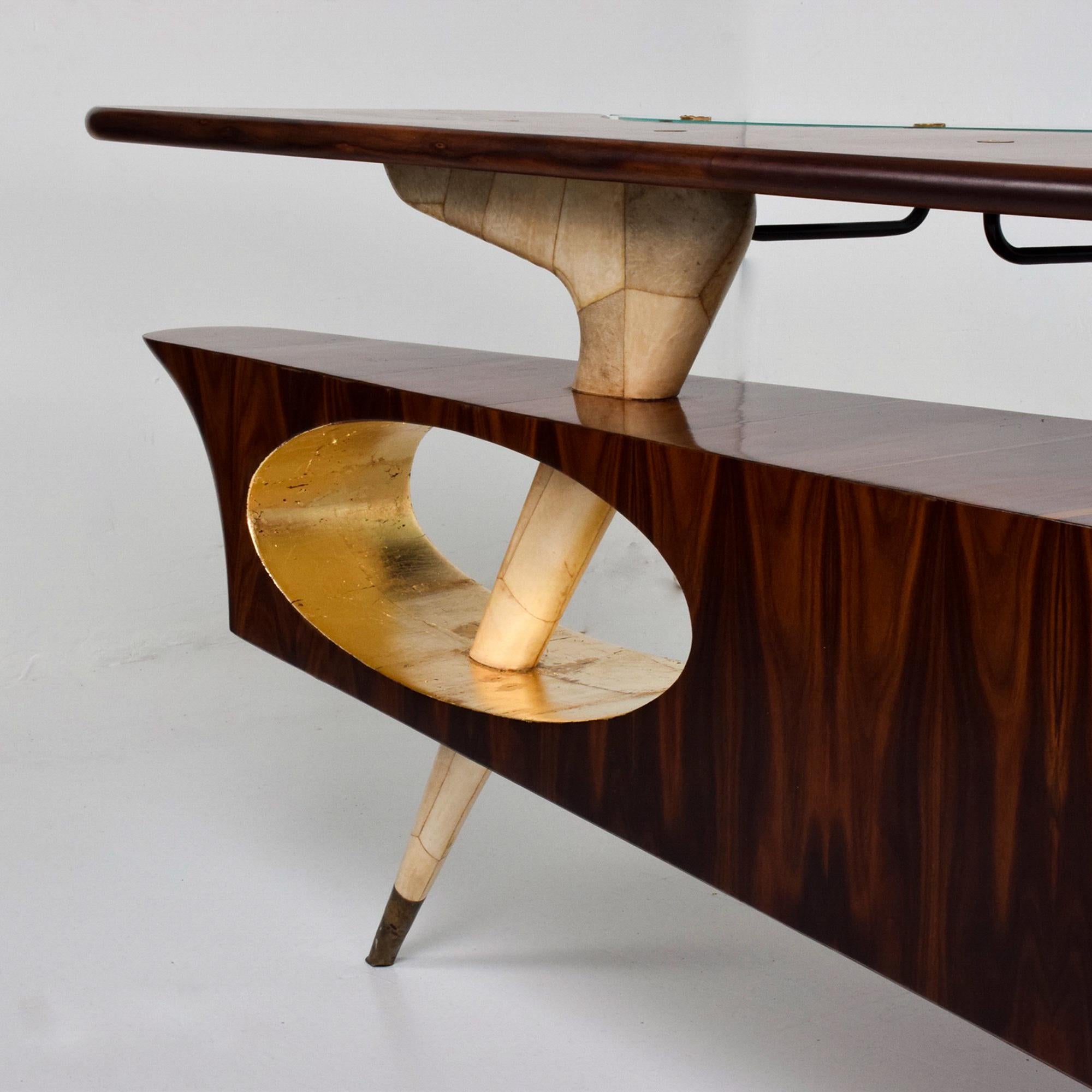 Brass 1950s Modernism Frank Kyle & Pepe Mendoza Luxurious Desk Dry Bar Mexico  For Sale