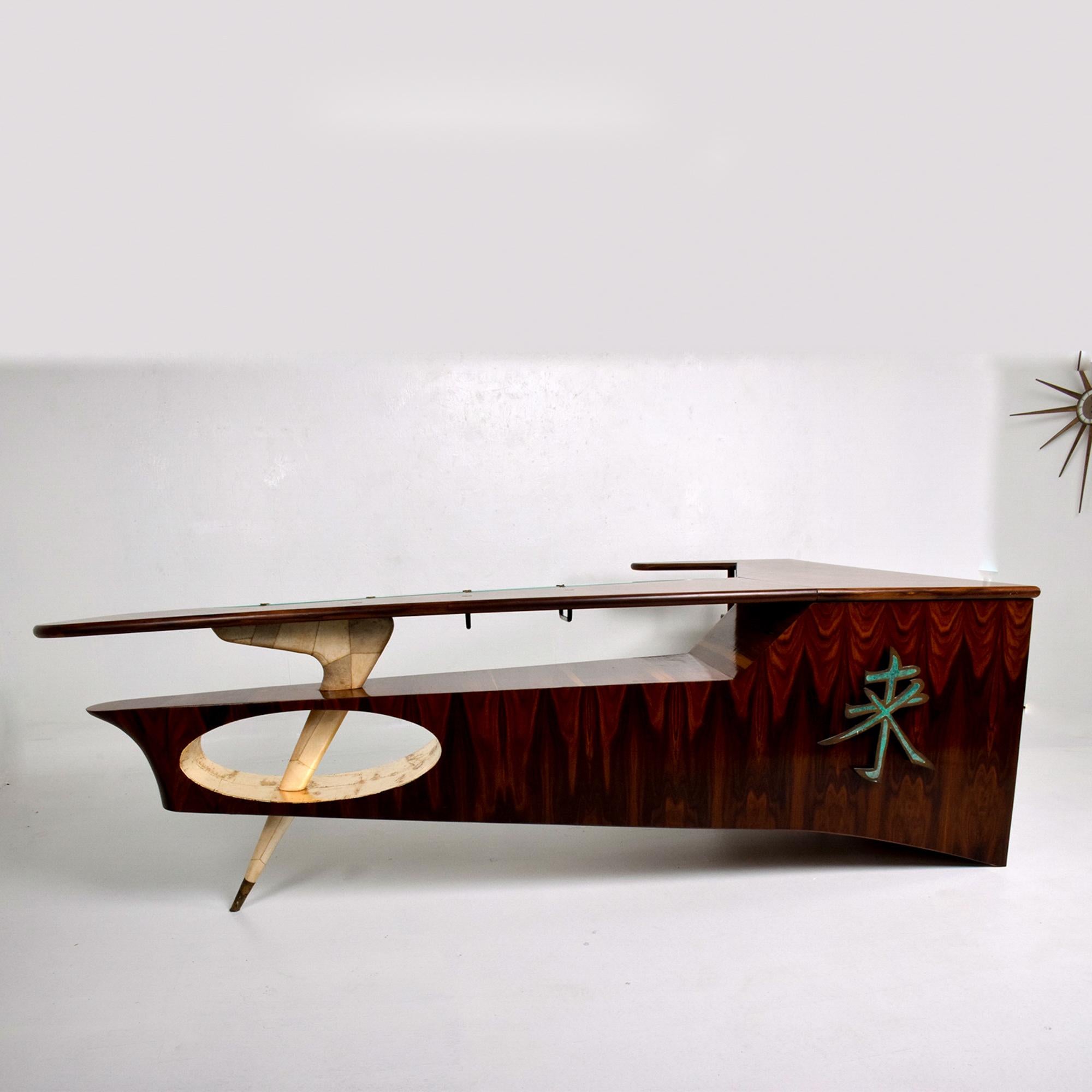 1950s Modernism Frank Kyle & Pepe Mendoza Luxurious Desk Dry Bar Mexico  For Sale 3