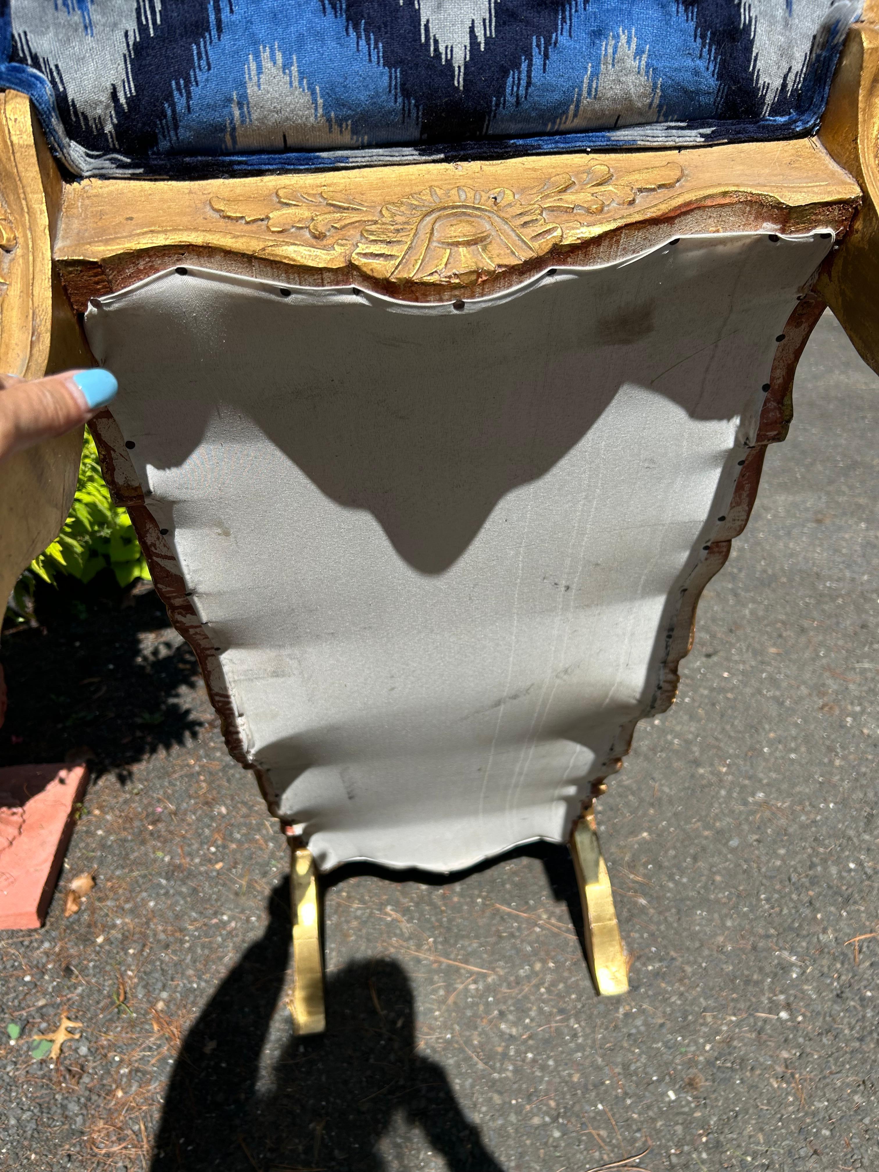 Sensational French Louis XVI Style Gilded Gold Scroll Arm Bench Settee For Sale 7