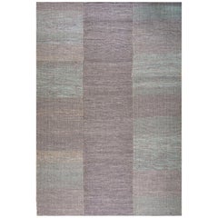Sensational Gray-Brown Color Contemporary Handwoven Wool Shaker Style Rug