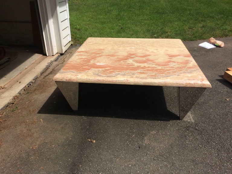 Sensational Huge Marble Slab Mid-Century Modern Coffee ...