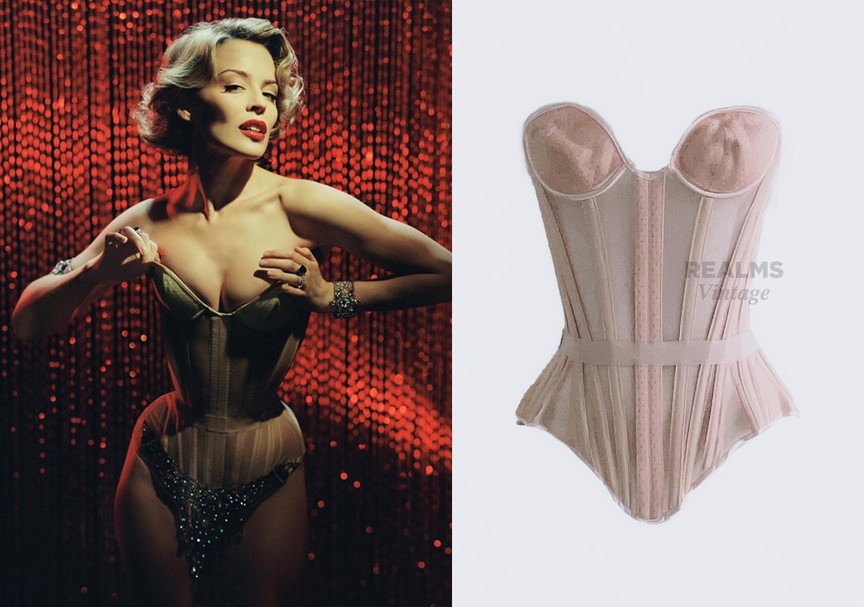 Sensational Iconic Corset Mister Pearl for Thierry Mugler Semi Sheer Bodice For Sale